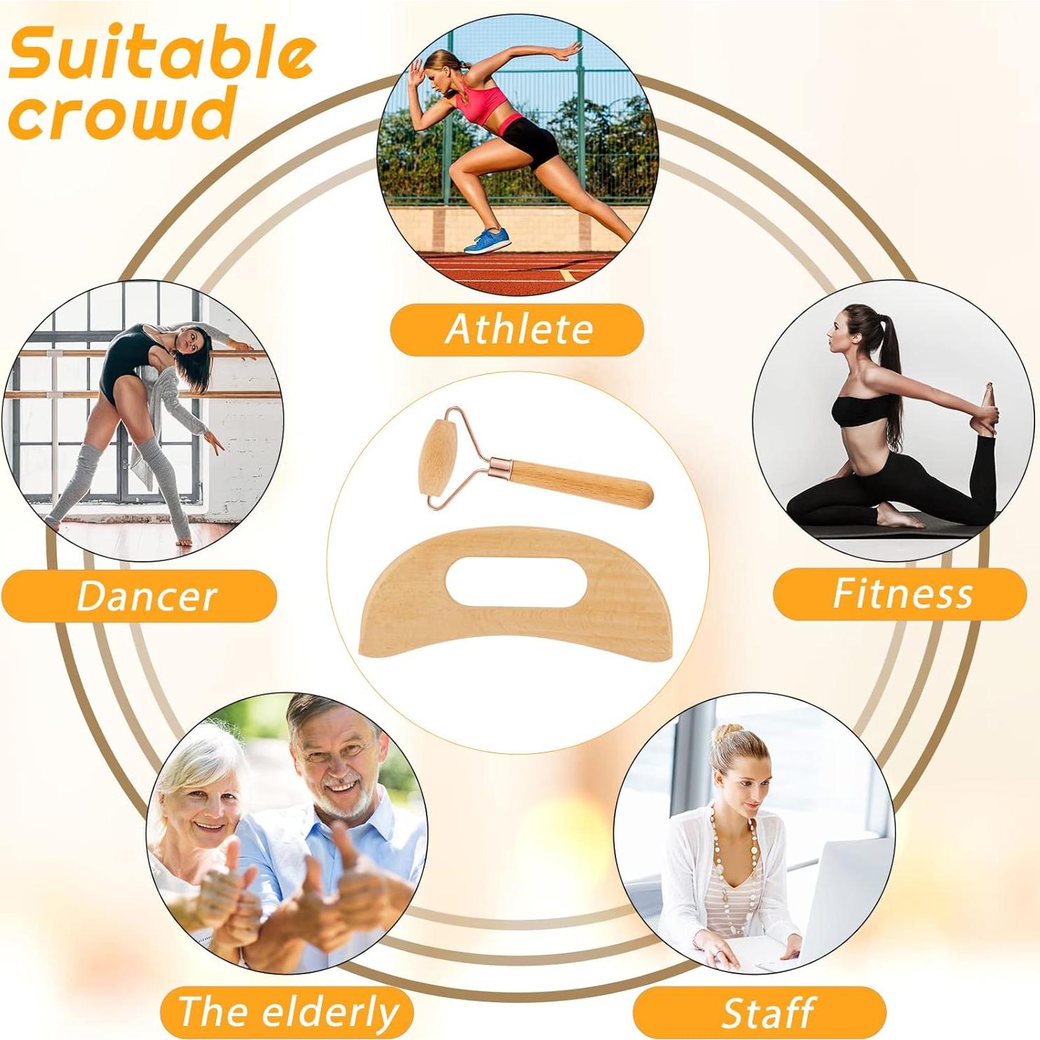 Kit de Maderoterapia 16 en 1 Boao - Herramientas de Masaje