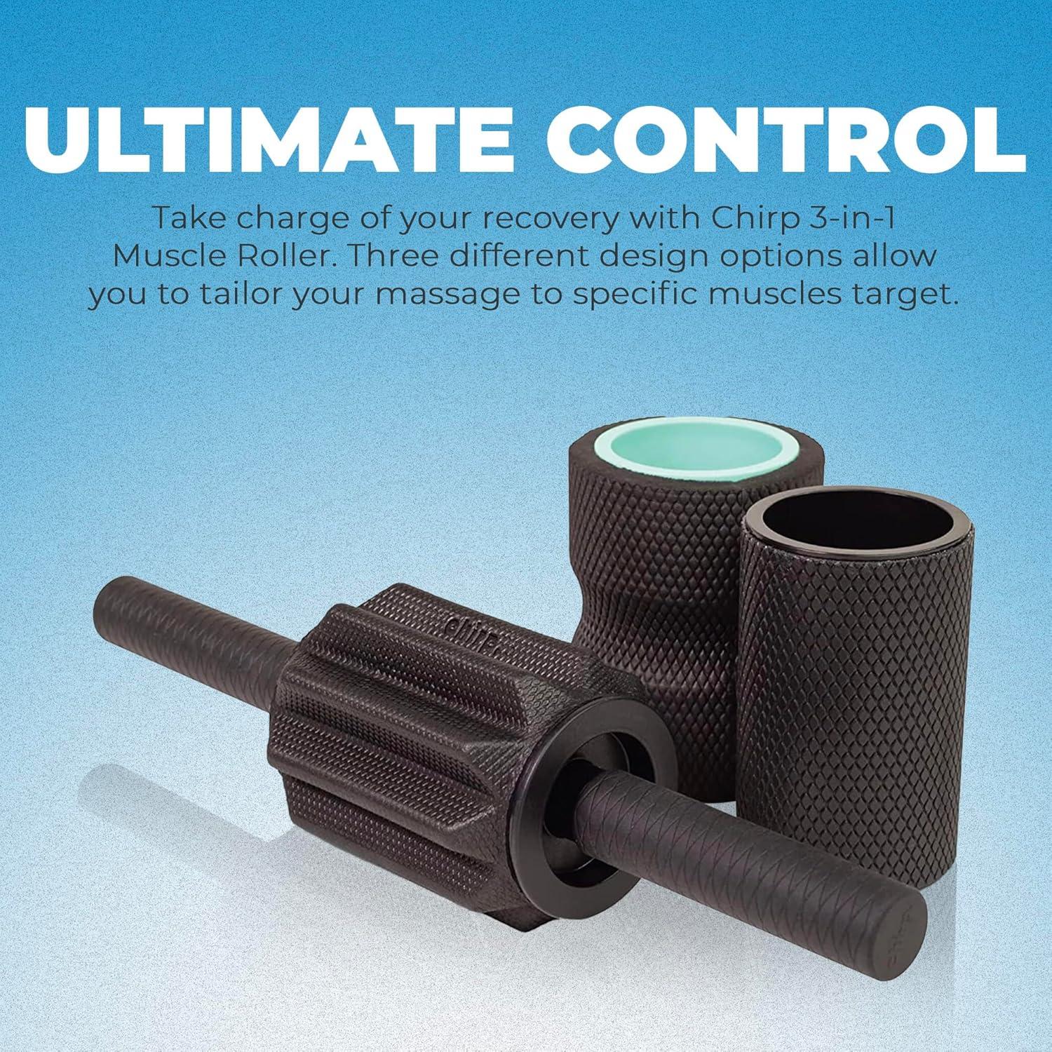 Rodillo Muscular 3-en-1 Chirp - Masajeador Personalizable 39x10x10 cm