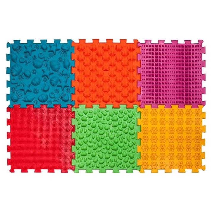 Alfombra de Masaje Ortopédica Puzzle Ortek 10 Piezas Multicolor