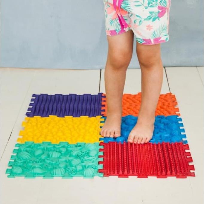 Alfombra de Masaje Ortopédica Puzzle Ortek 10 Piezas Multicolor