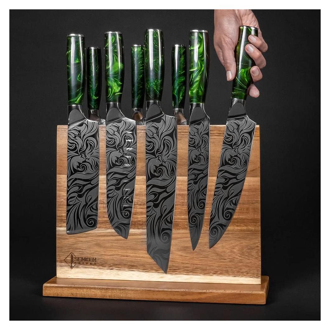 Bloque Magnético para Cuchillos Senken de Madera de Acacia