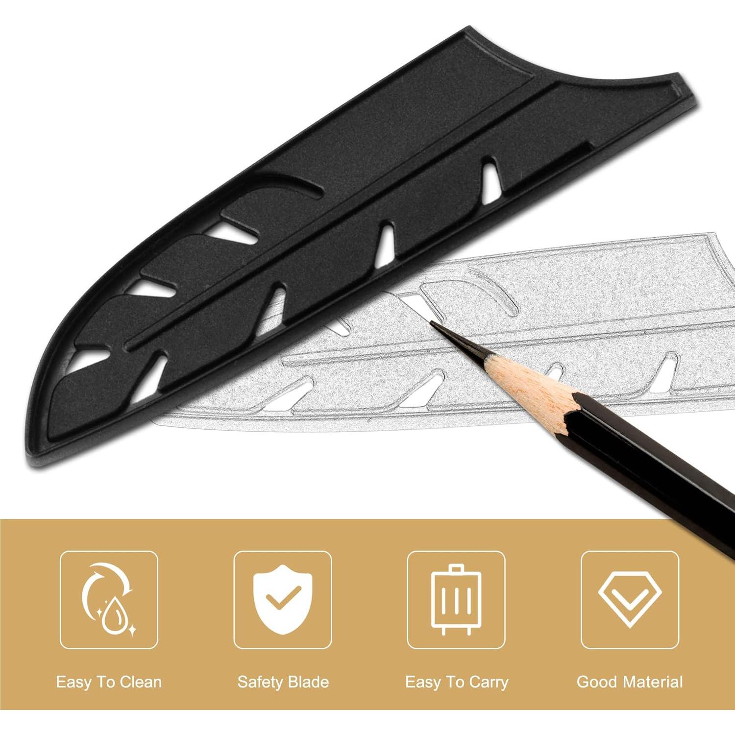 Juego de 9 Fundas para Cuchillos XYJ de Plástico ABS Negro