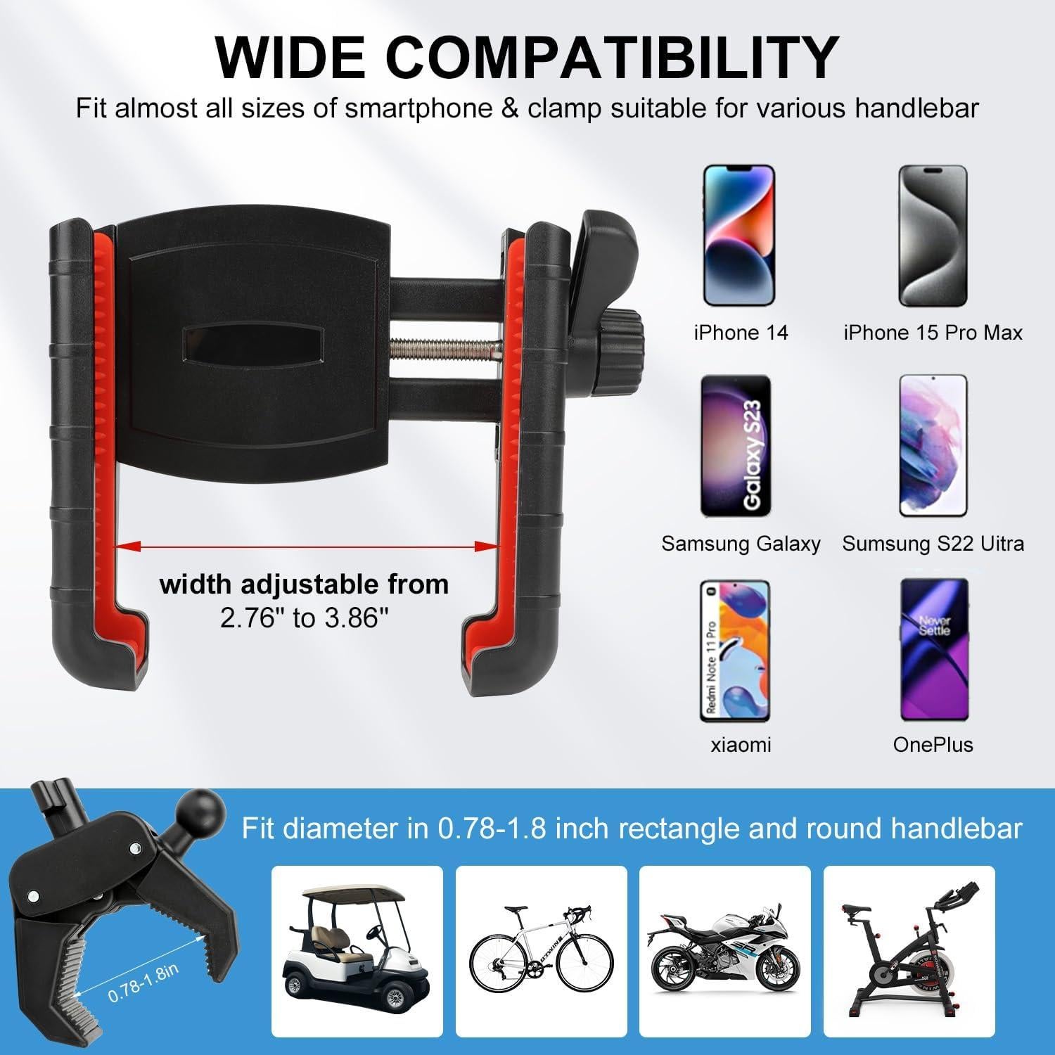 Soporte para Teléfono de Carrito de Golf Amkizer GCPH-Rojo