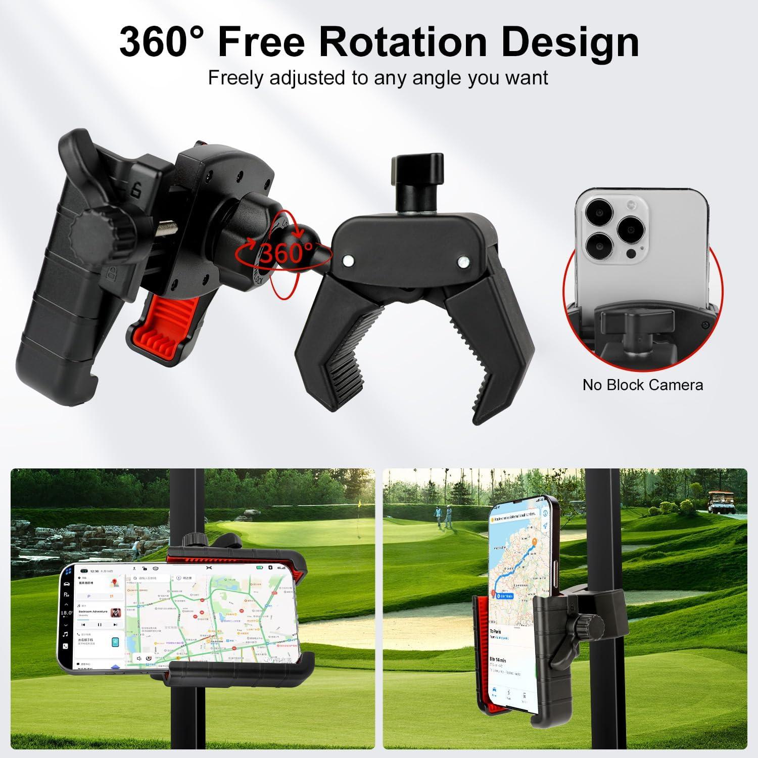 Soporte para Teléfono de Carrito de Golf Amkizer GCPH-Rojo