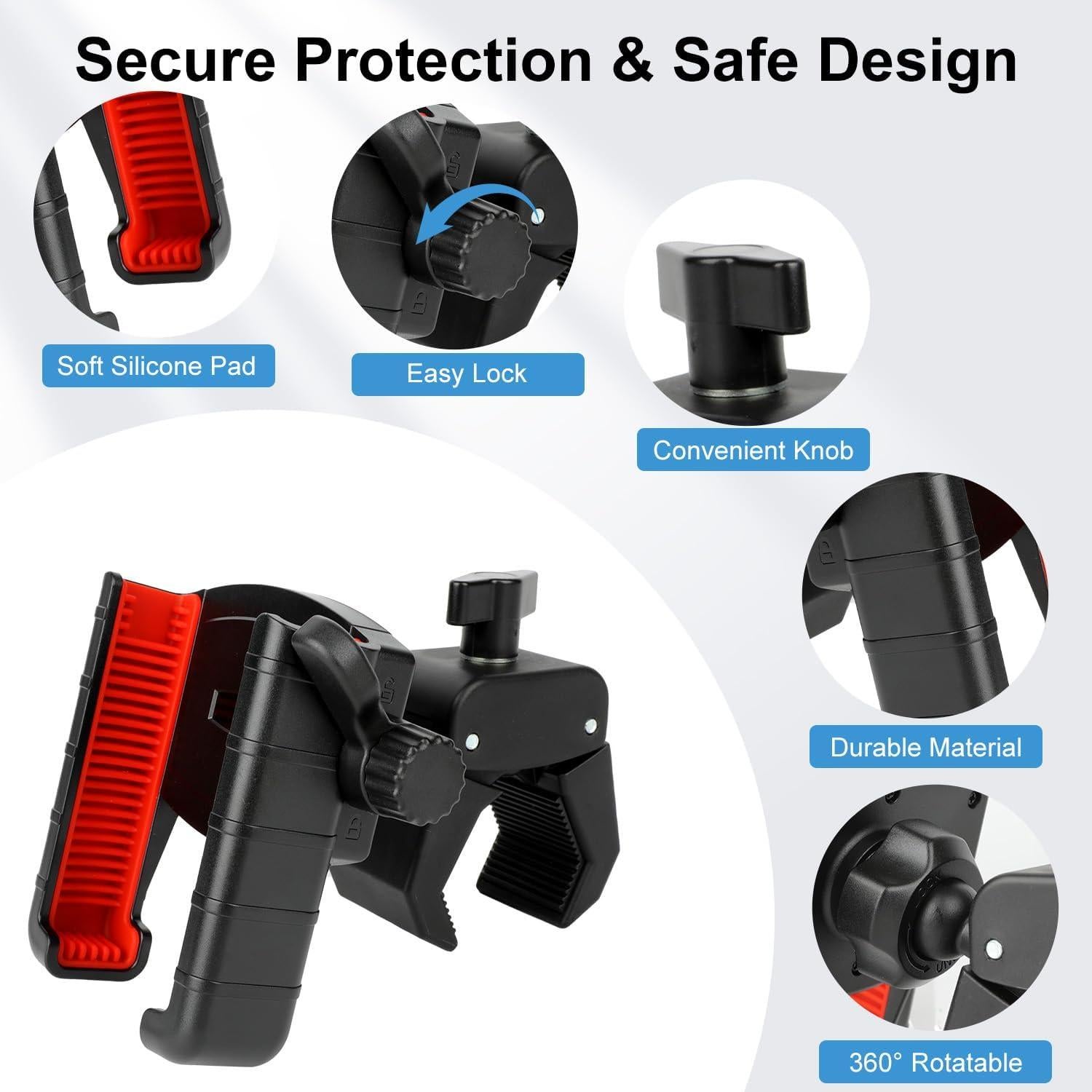 Soporte para Teléfono de Carrito de Golf Amkizer GCPH-Rojo