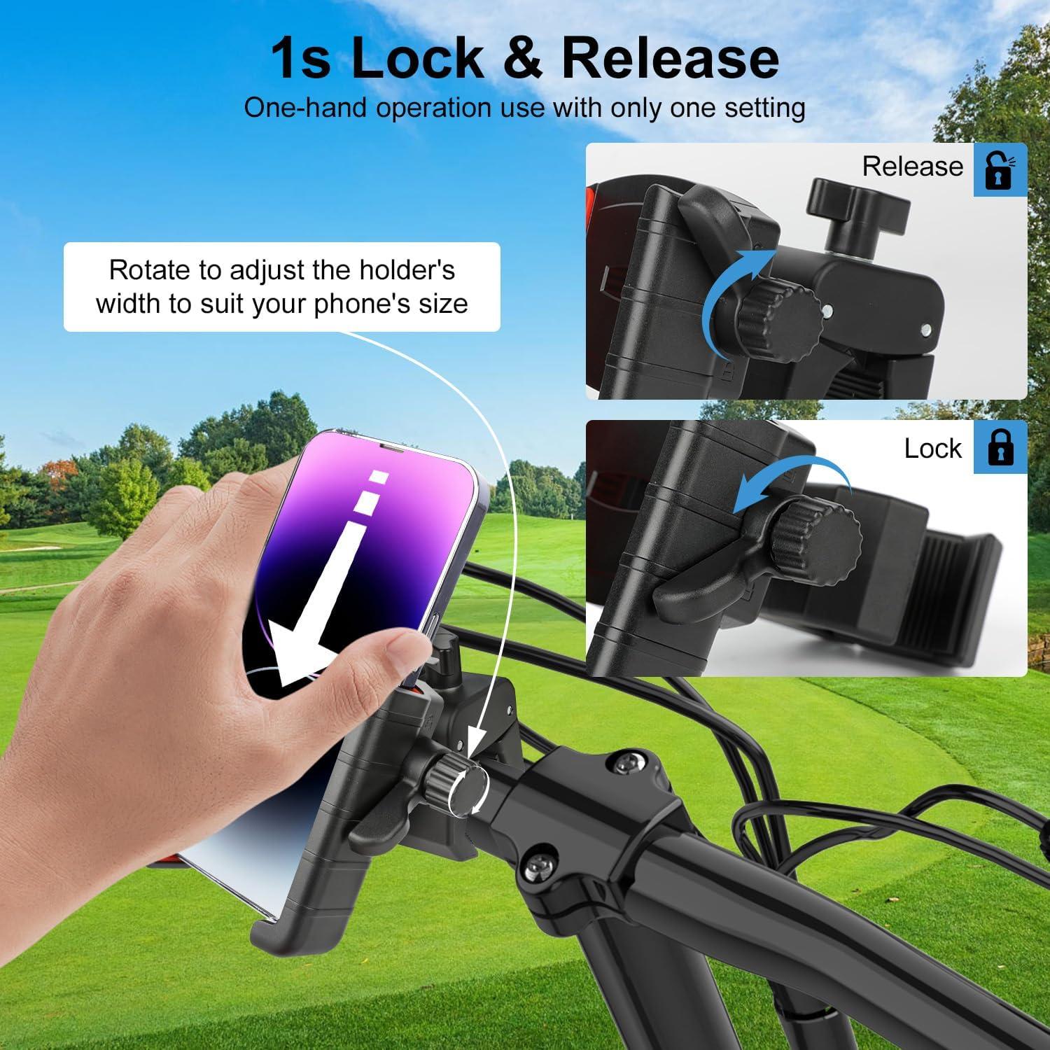 Soporte para Teléfono de Carrito de Golf Amkizer GCPH-Rojo