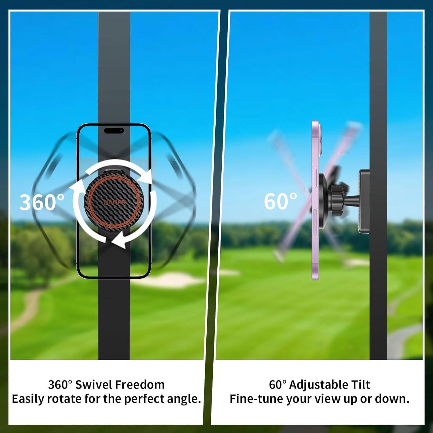 Soporte Magnético para Teléfono de Carro de Golf IJANPR - Negro