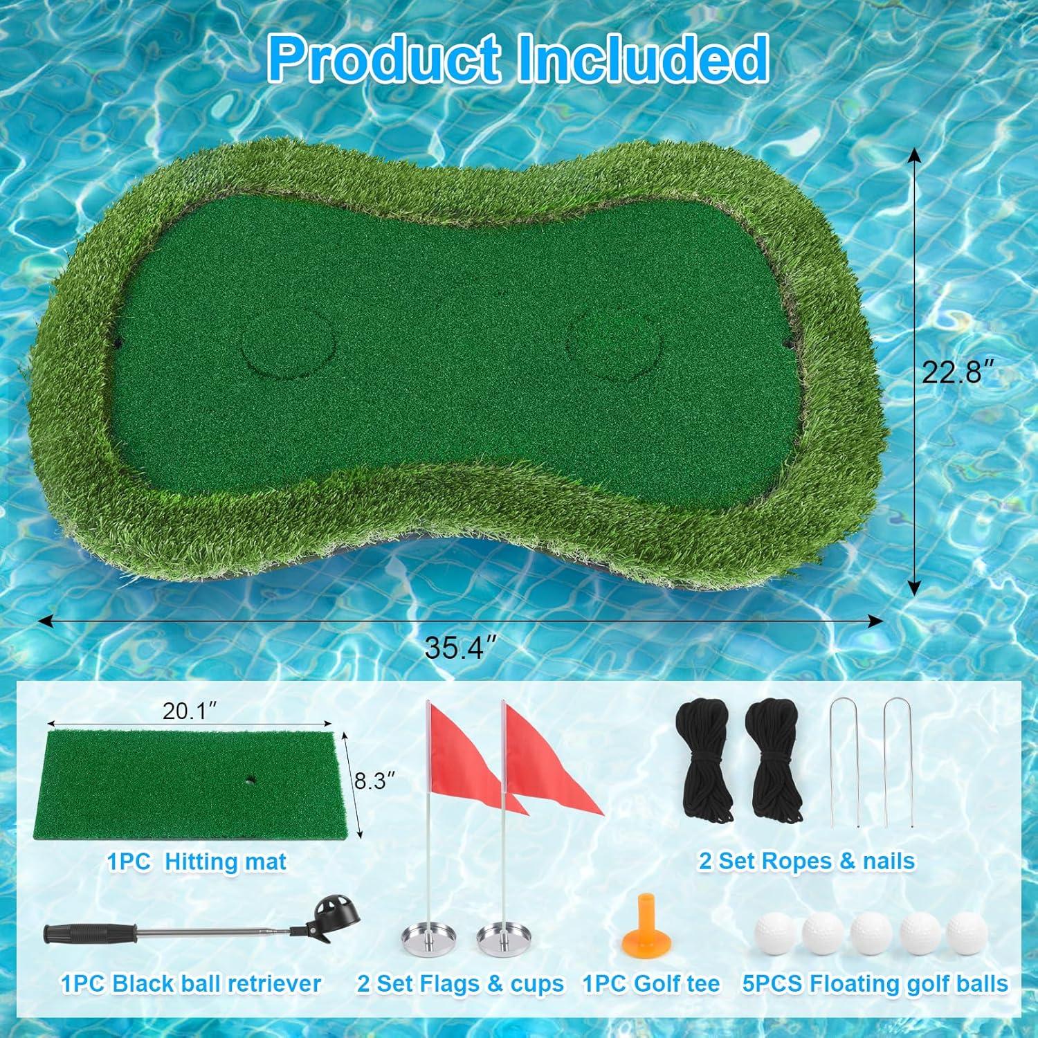 Green de Golf Flotante Chriiena 90x60 cm con Recuperador