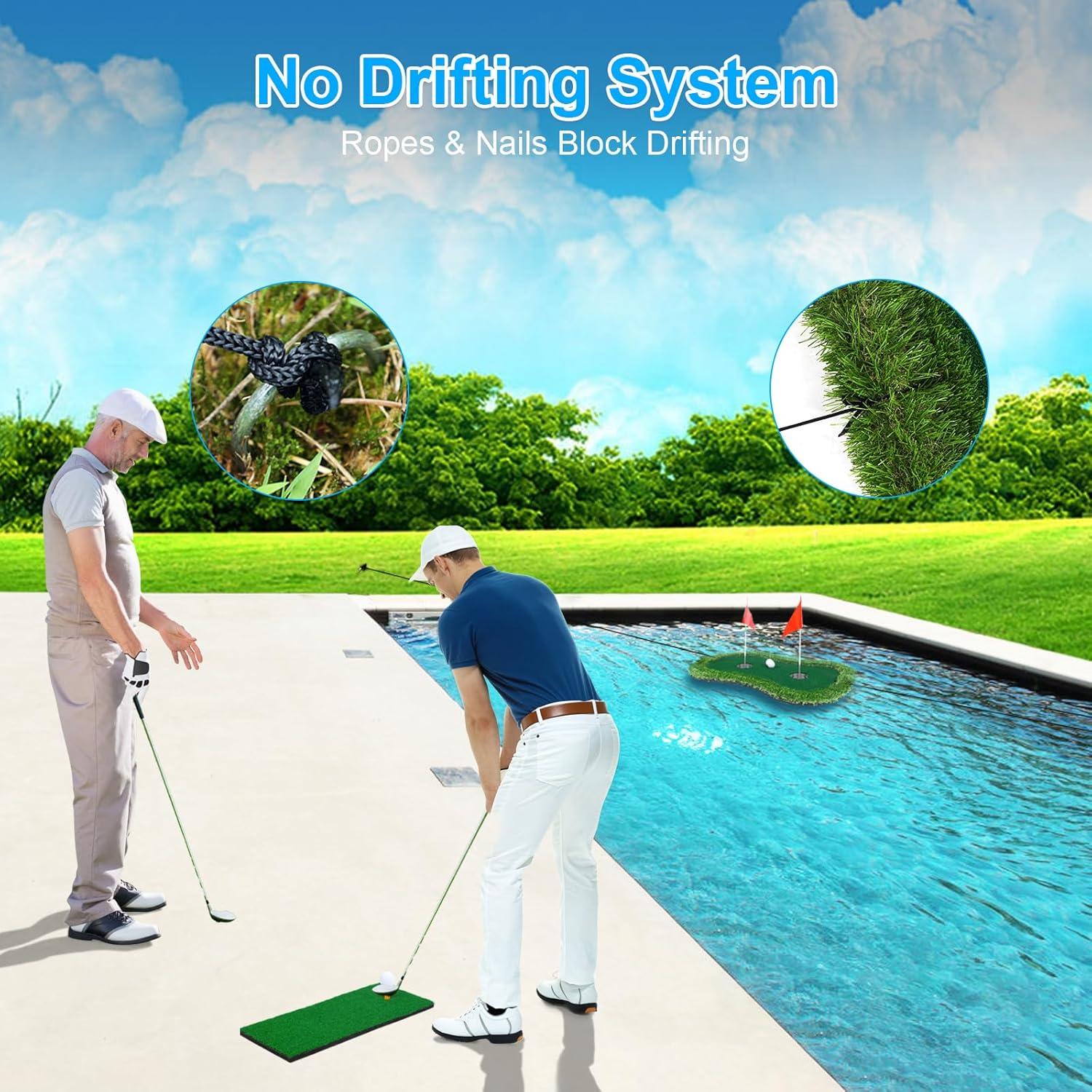 Green de Golf Flotante Chriiena 90x60 cm con Recuperador