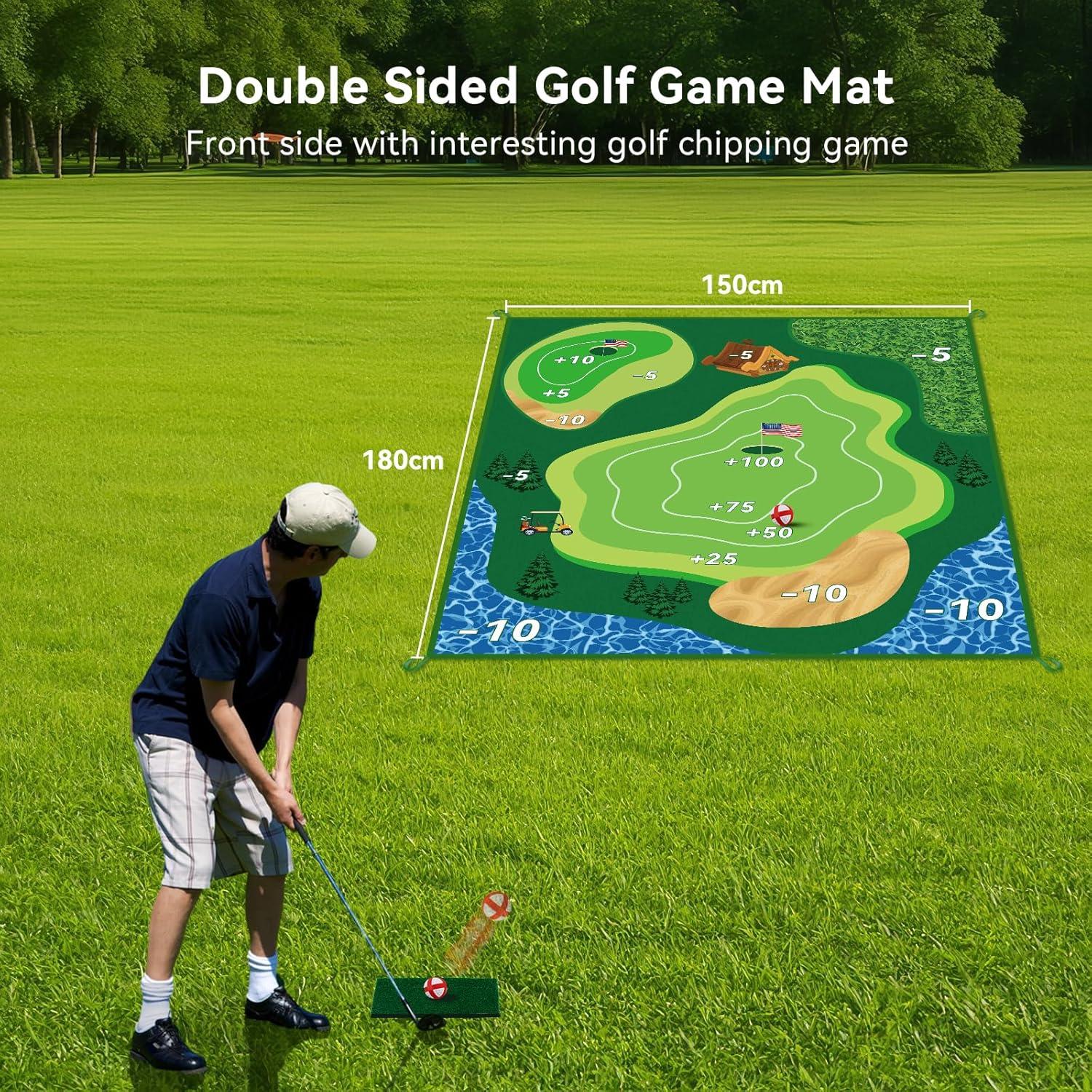 Alfombrilla de Golf Doble Cara MGVK 1.83x1.52m con 20 Pelotas