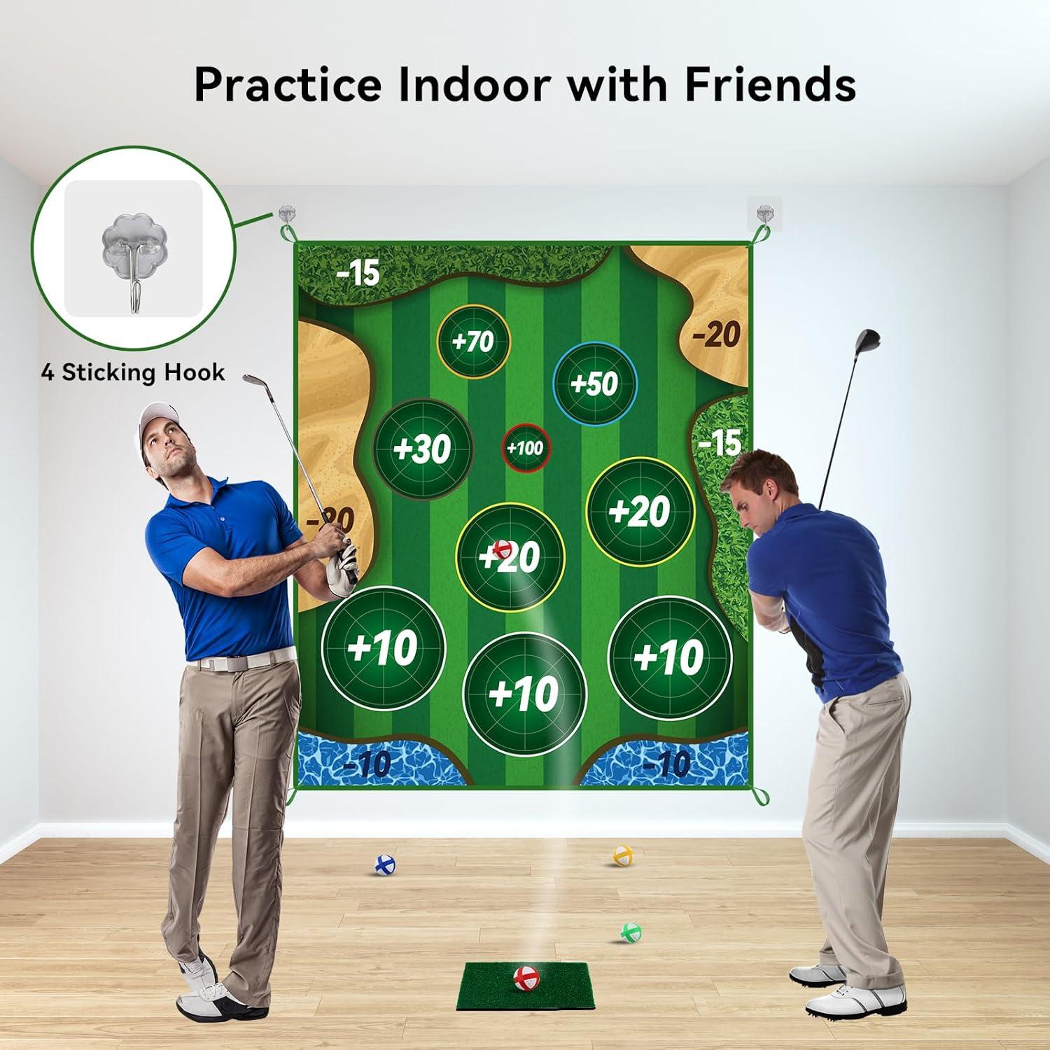 Alfombrilla de Golf Doble Cara MGVK 1.83x1.52m con 20 Pelotas