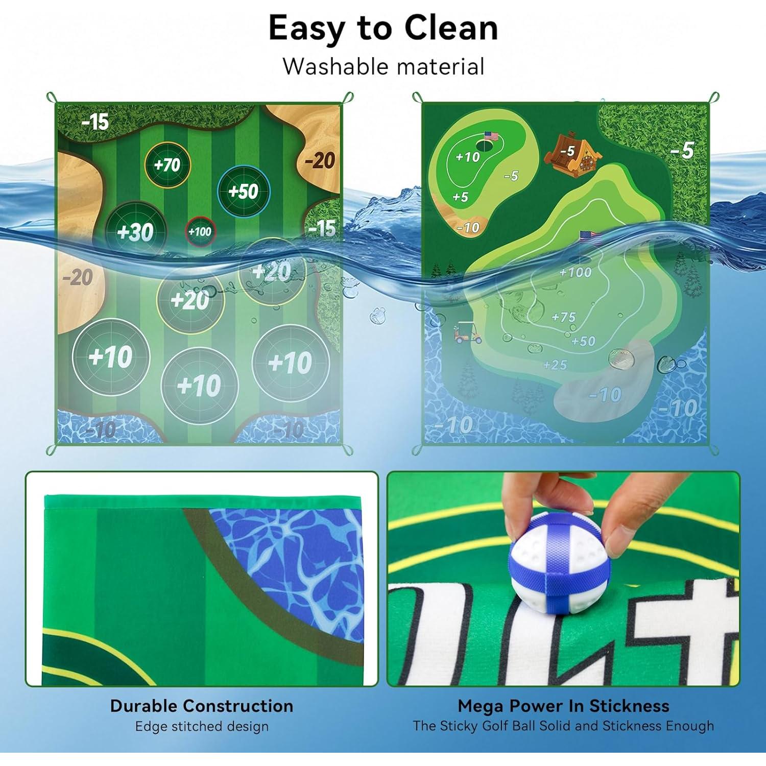 Alfombrilla de Golf Doble Cara MGVK 1.83x1.52m con 20 Pelotas