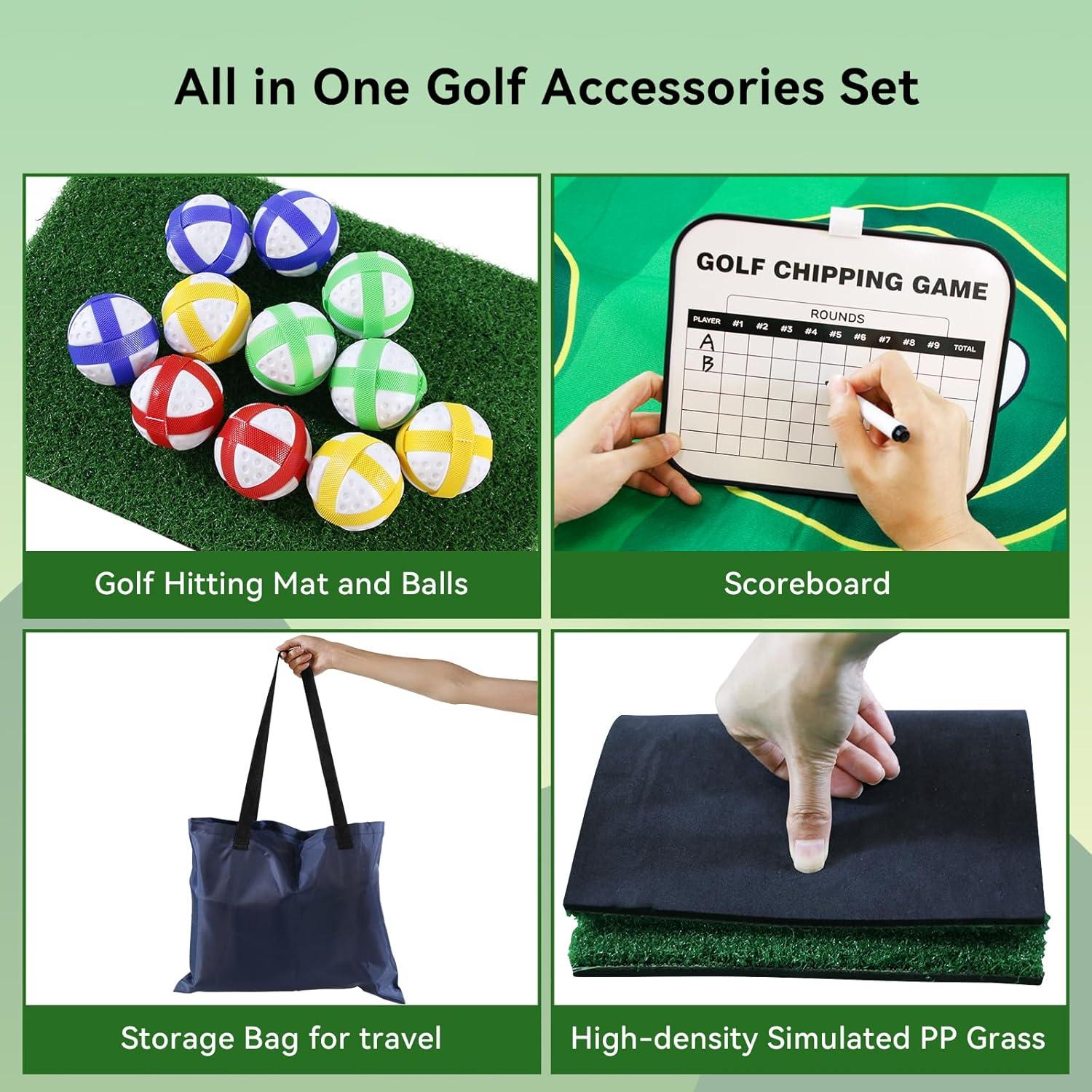 Alfombrilla de Golf Doble Cara MGVK 1.83x1.52m con 20 Pelotas