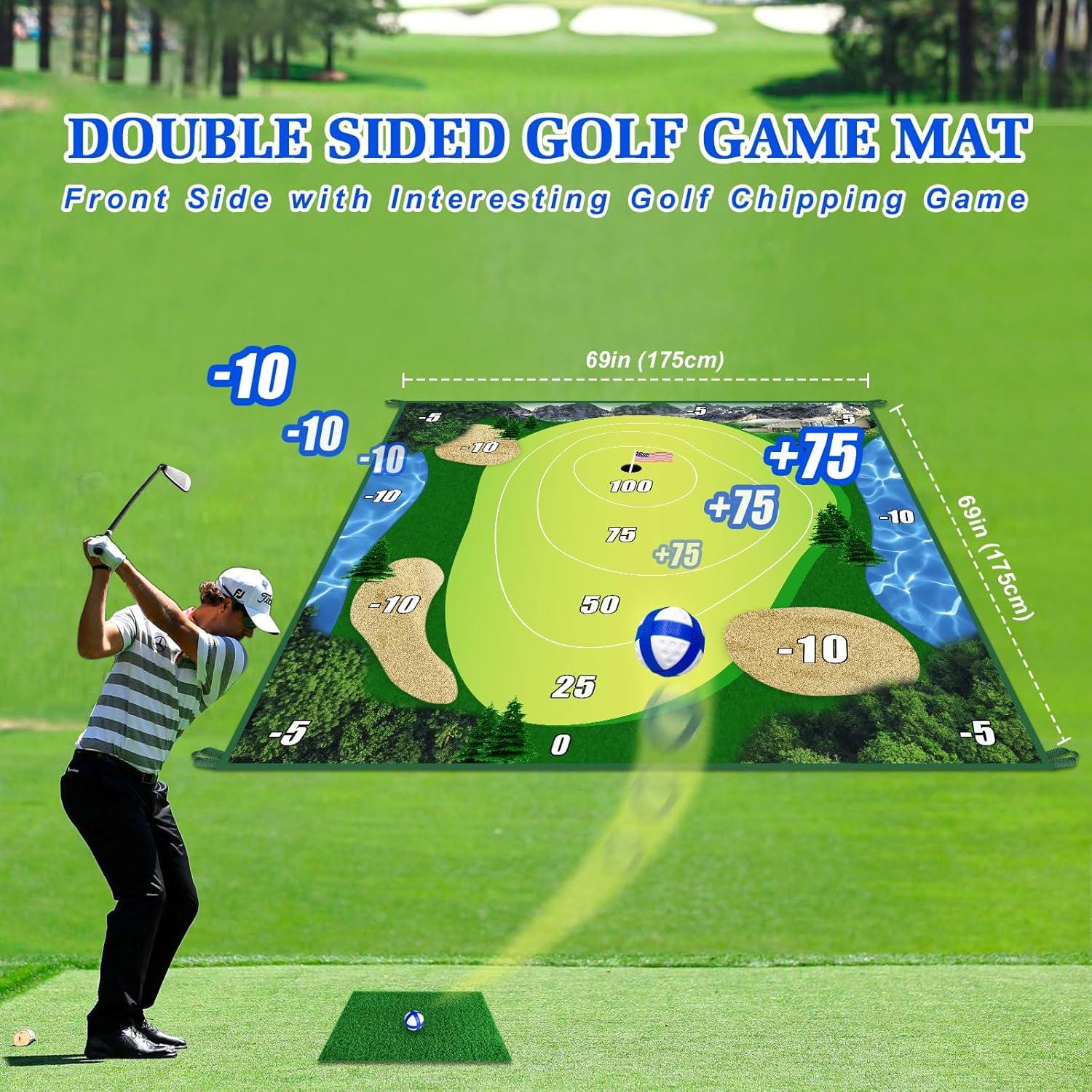 Juego de Golf Chipping TOTOSIN con Alfombrilla Doble Cara 178cm