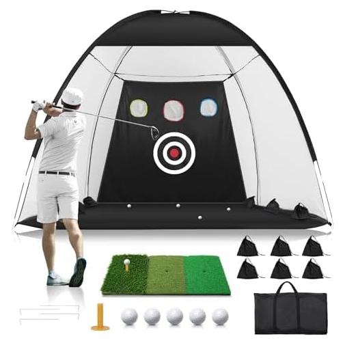 Red de Práctica de Golf KOPUWS 10x2.13m con Alfombrilla 3 en 1