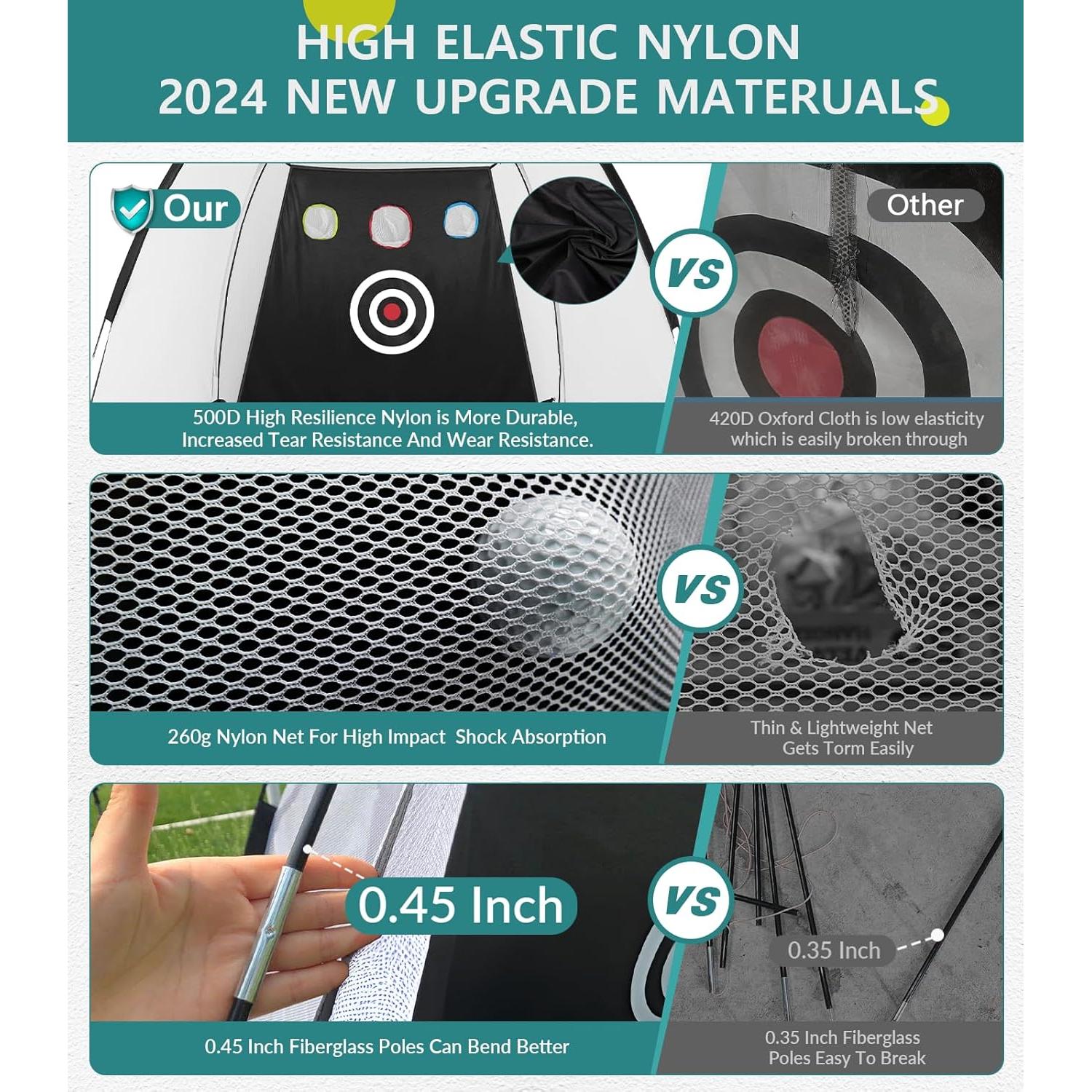 Red de Práctica de Golf KOPUWS 10x2.13m con Alfombrilla 3 en 1