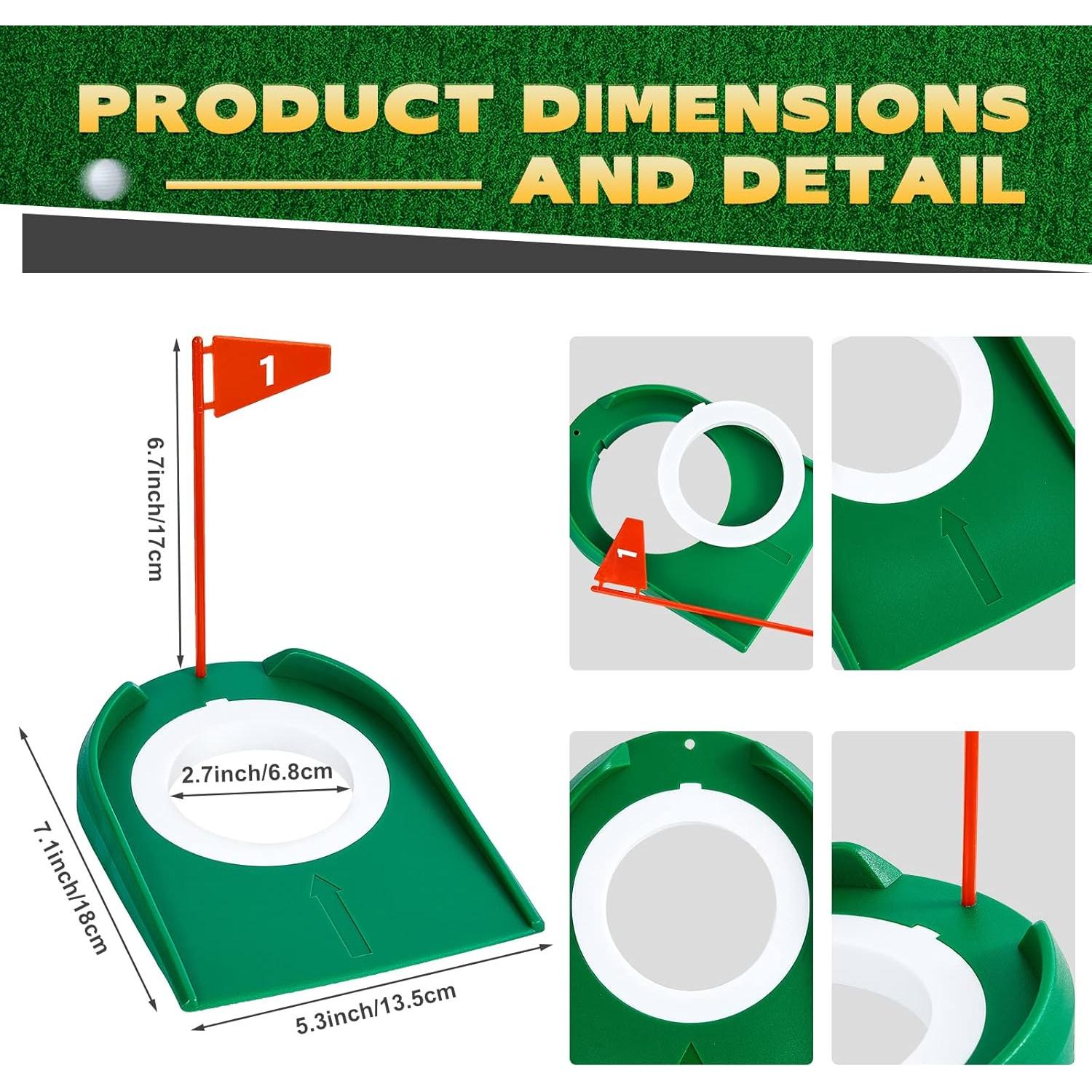 Copa de Golf para Putt Sotiff 3 Piezas con Bandera Plástica