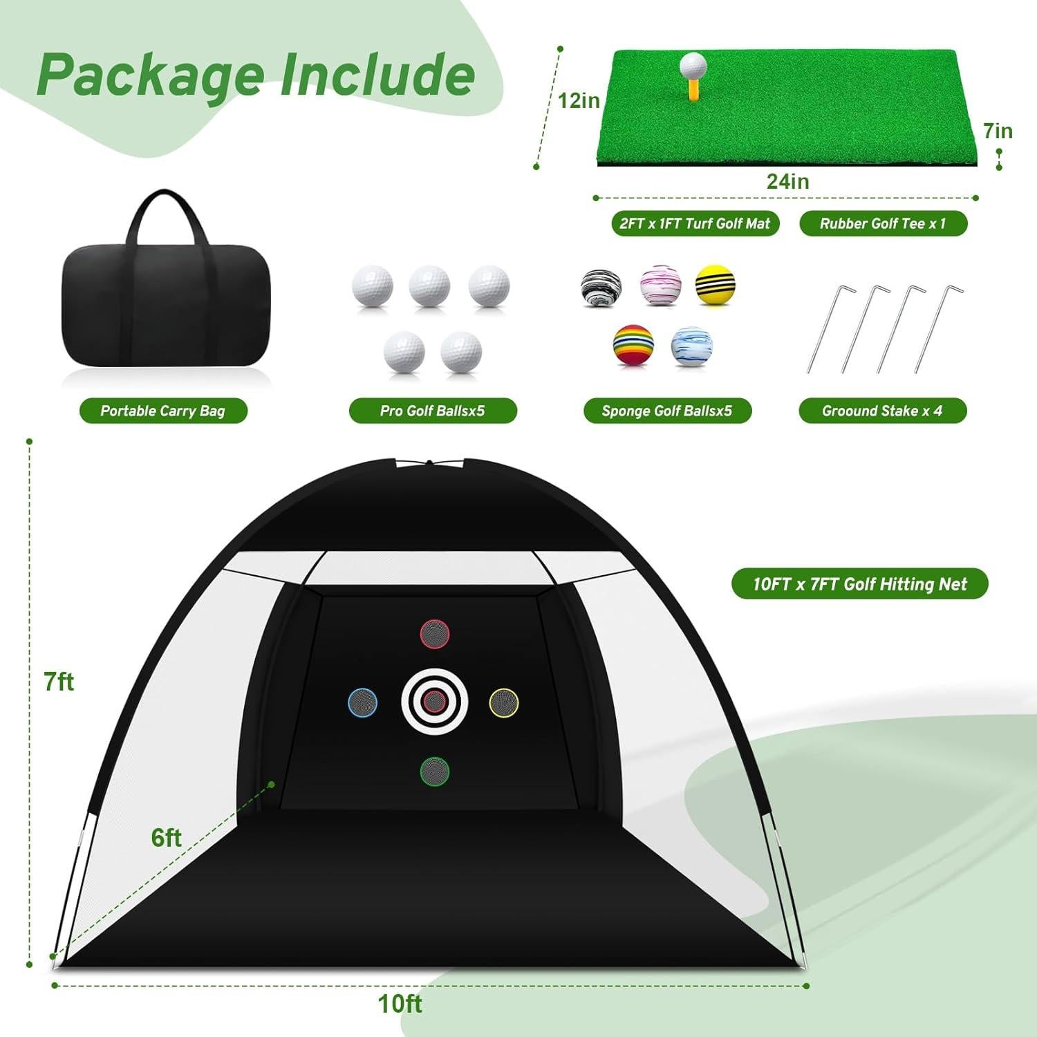 Red de Práctica de Golf Vixflux 3.05x2.13m con Alfombrilla
