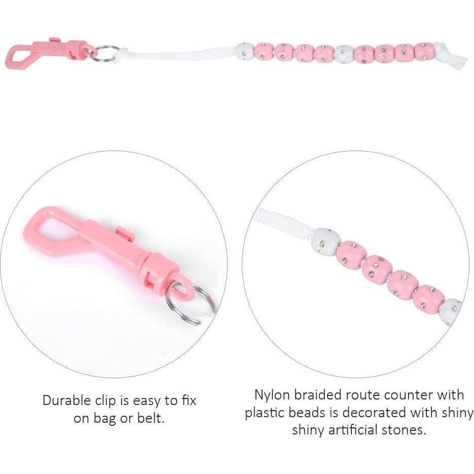 Contador de Puntuación Alomejor Rosa con Perlas y Clip