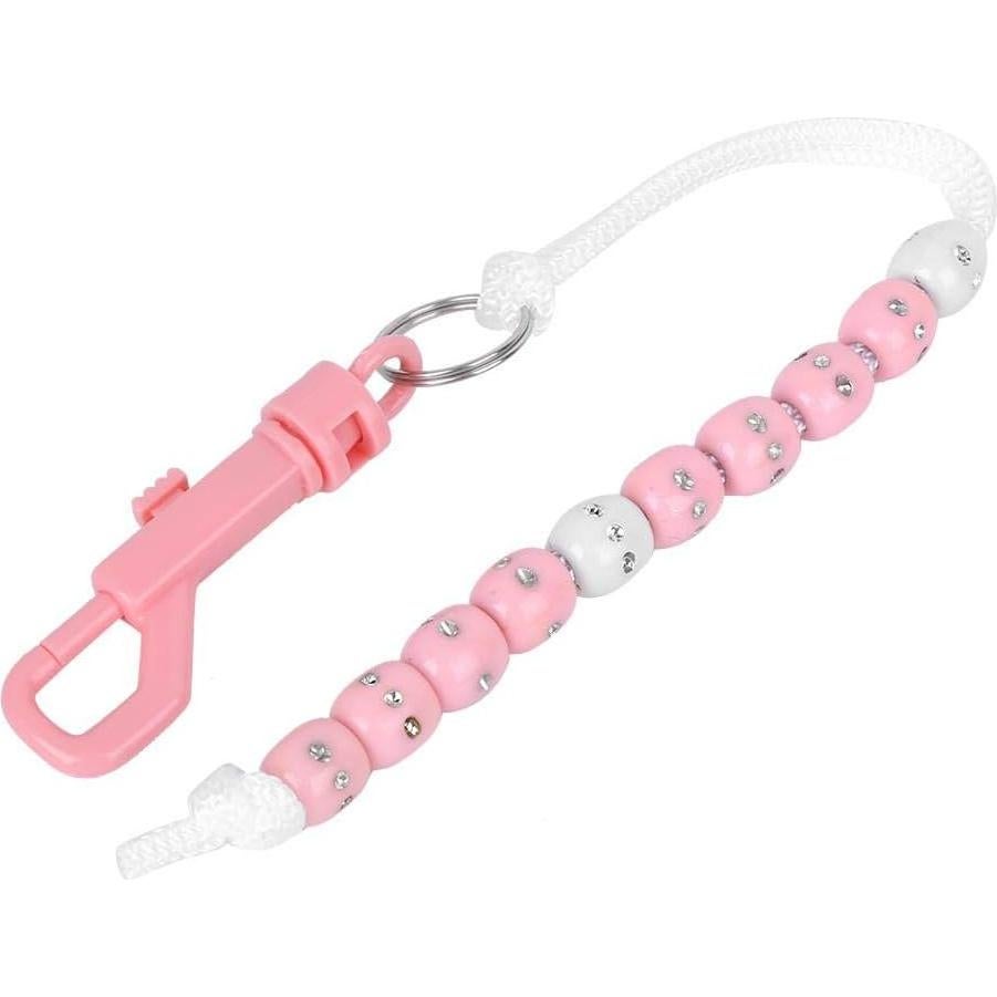 Contador de Puntuación Alomejor Rosa con Perlas y Clip