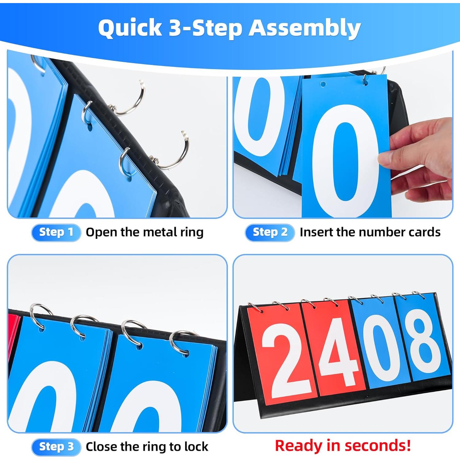 Marcador Portátil de Volteo I-MART 4 Dígitos para Deportes