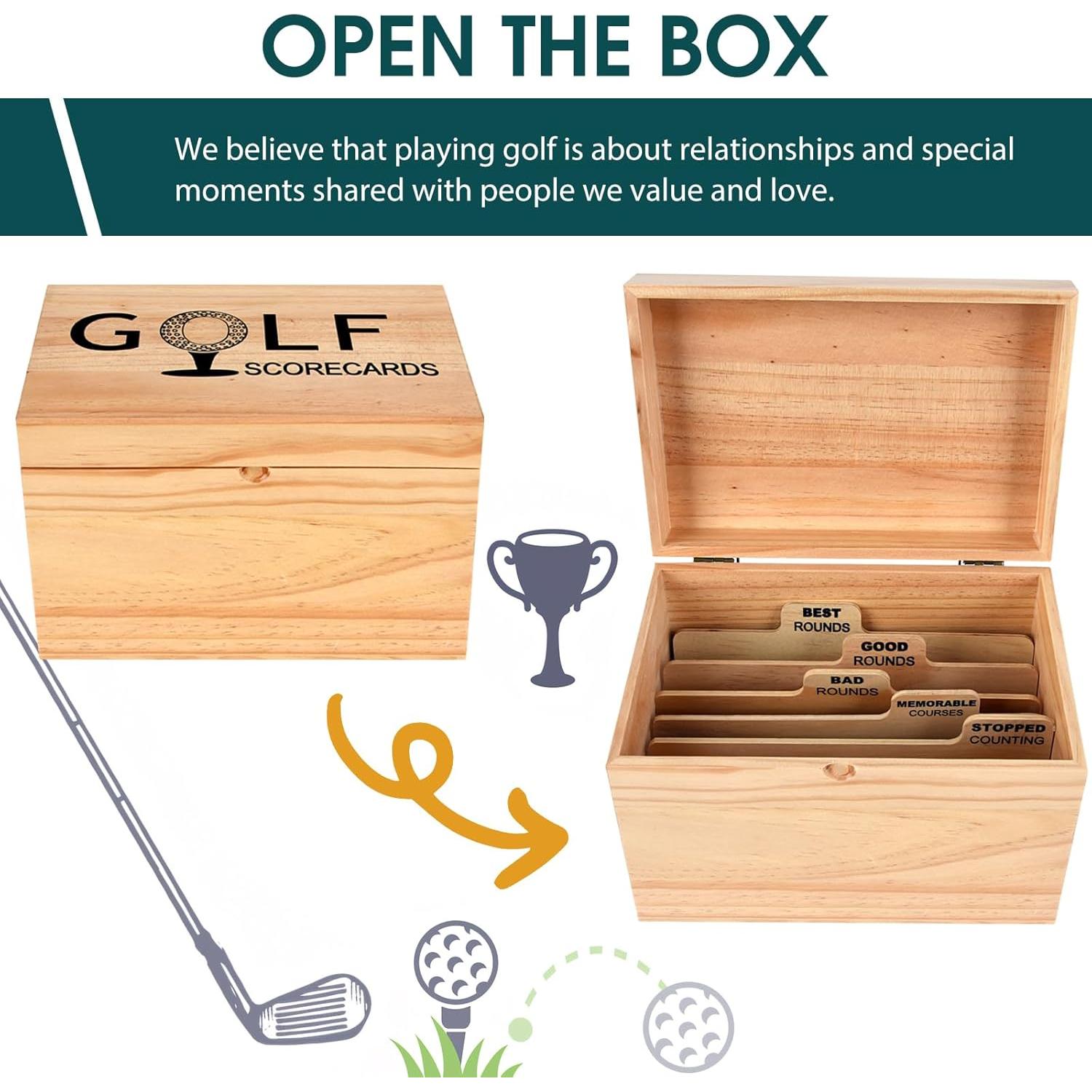 Caja de Colección de Tarjetas de Golf YeeBeny con 5 Divisores