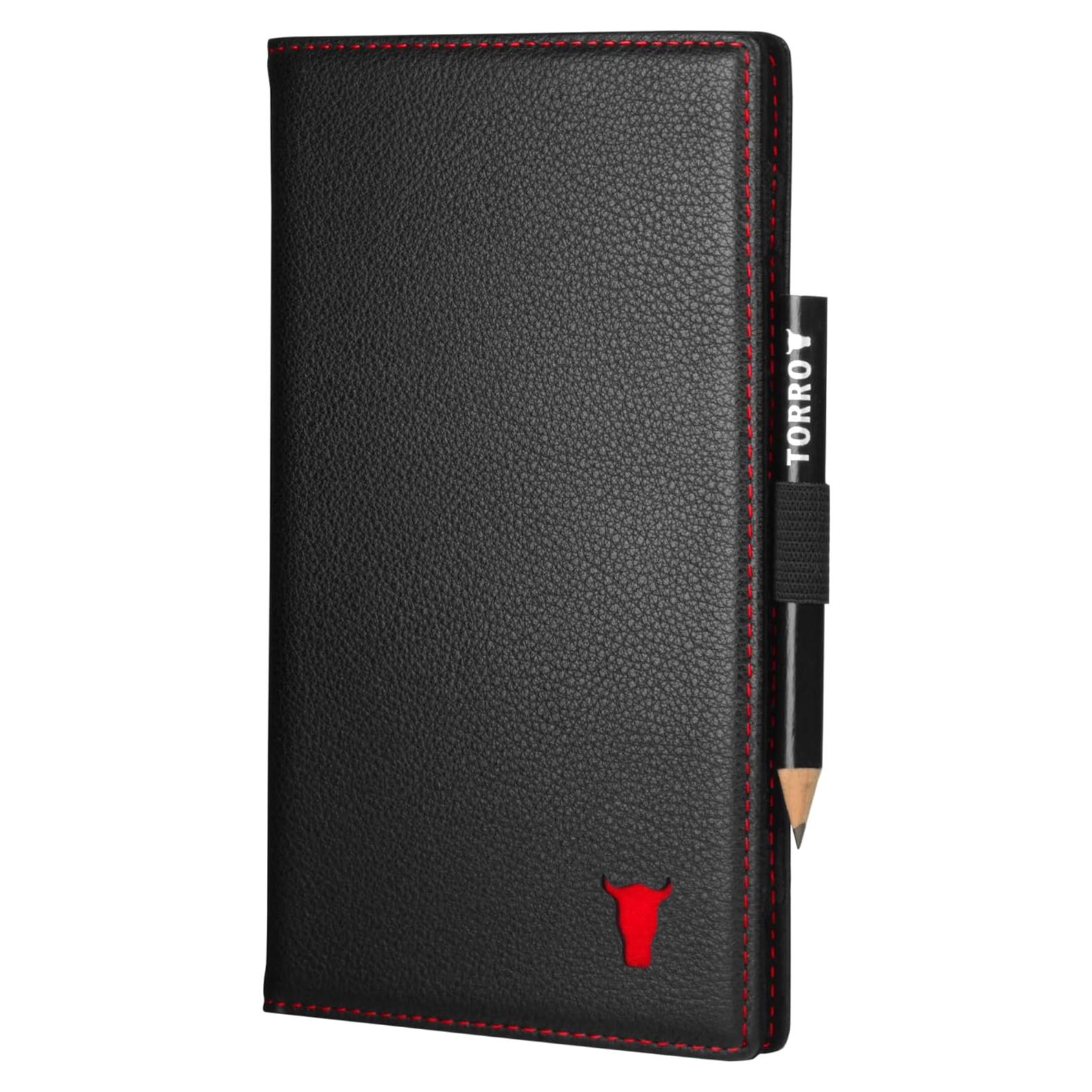 Soporte de Tarjeta de Puntuación de Golf TORRO - Cuero Genuino Negro