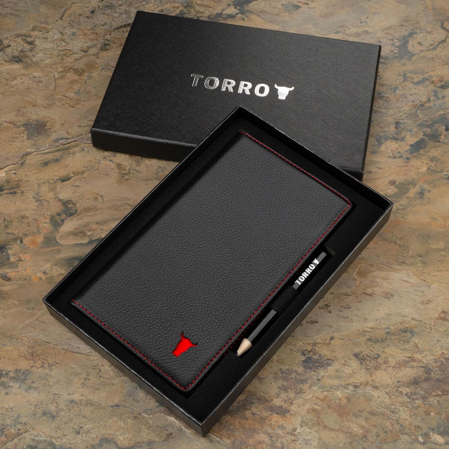 Soporte de Tarjeta de Puntuación de Golf TORRO - Cuero Genuino Negro