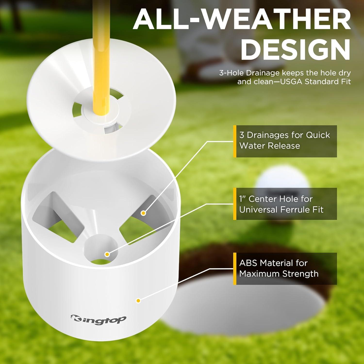 Bandera de Golf KINGTOP Mini 3 Pies Doble Cara con Taza