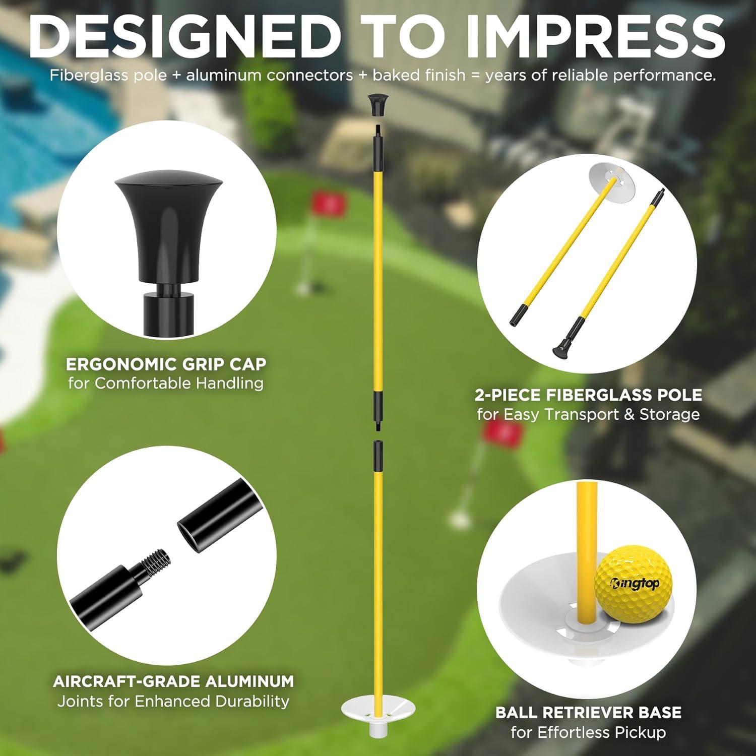 Bandera de Golf KINGTOP Mini 3 Pies Doble Cara con Taza