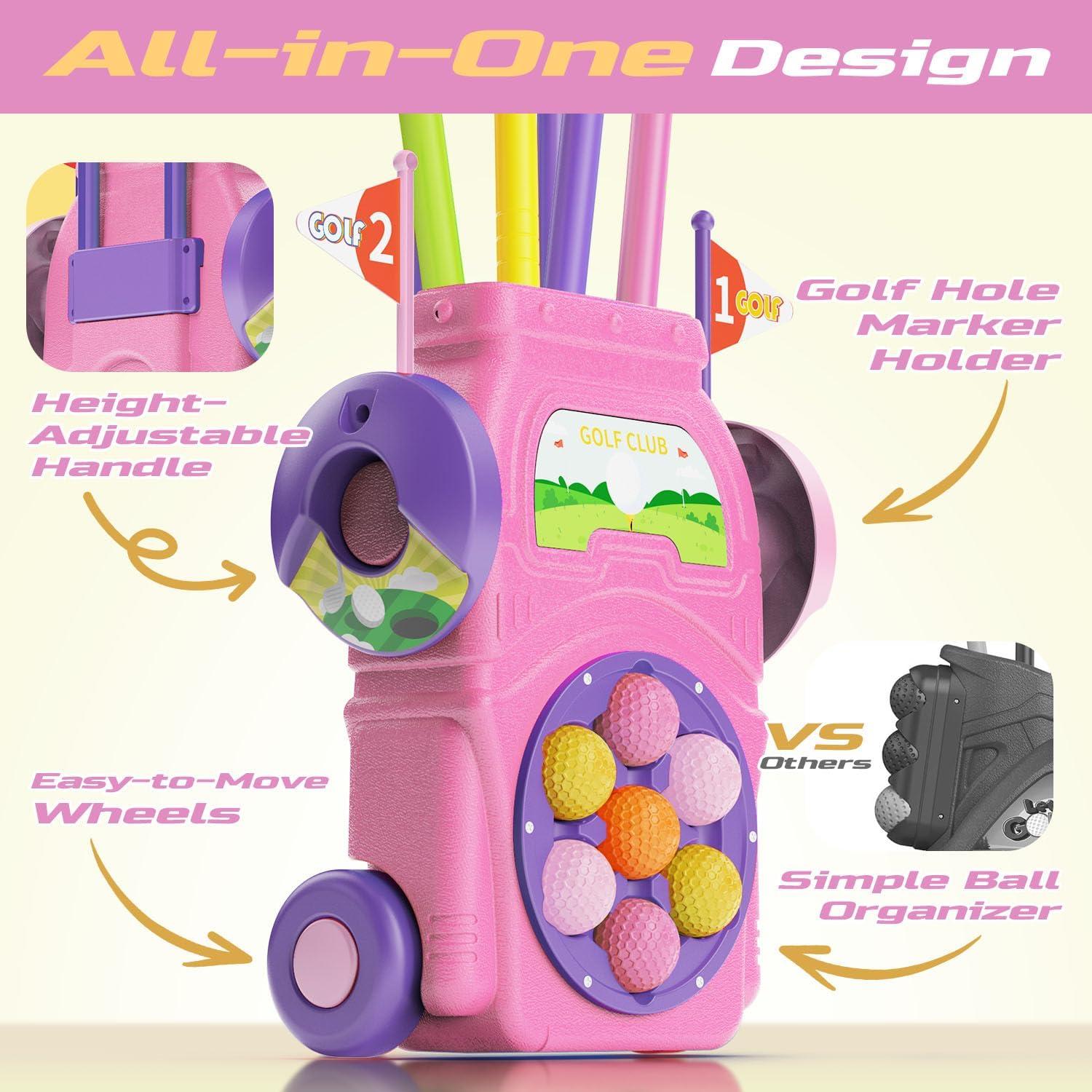 Juego de Golf para Niños EveStone con Carrito y Pelotas