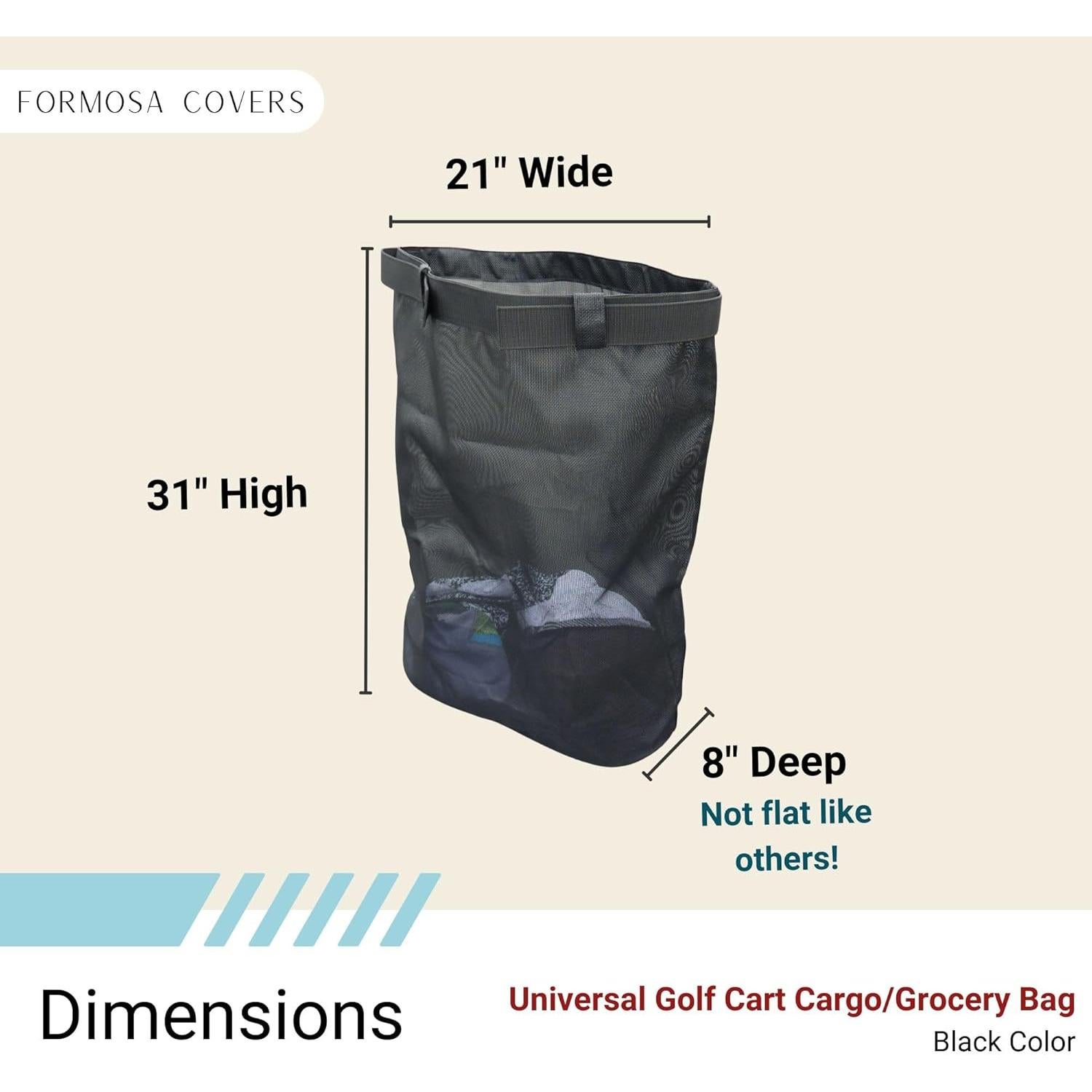 Bolsa de Carga Trasera Fundas Formosa para Carro de Golf - Malla Duradera 53x20x79 cm
