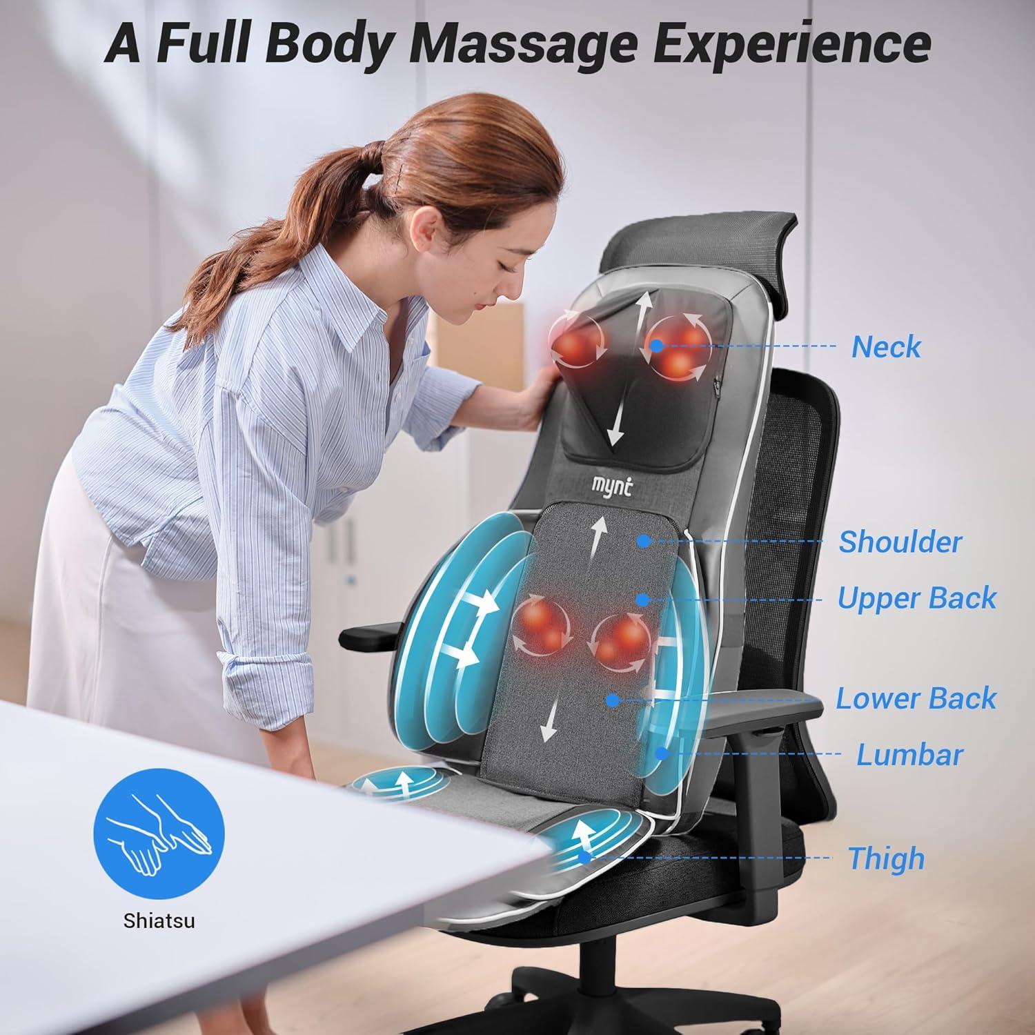 Masajeador Shiatsu 3D Mynt para Espalda y Cuello con Calor