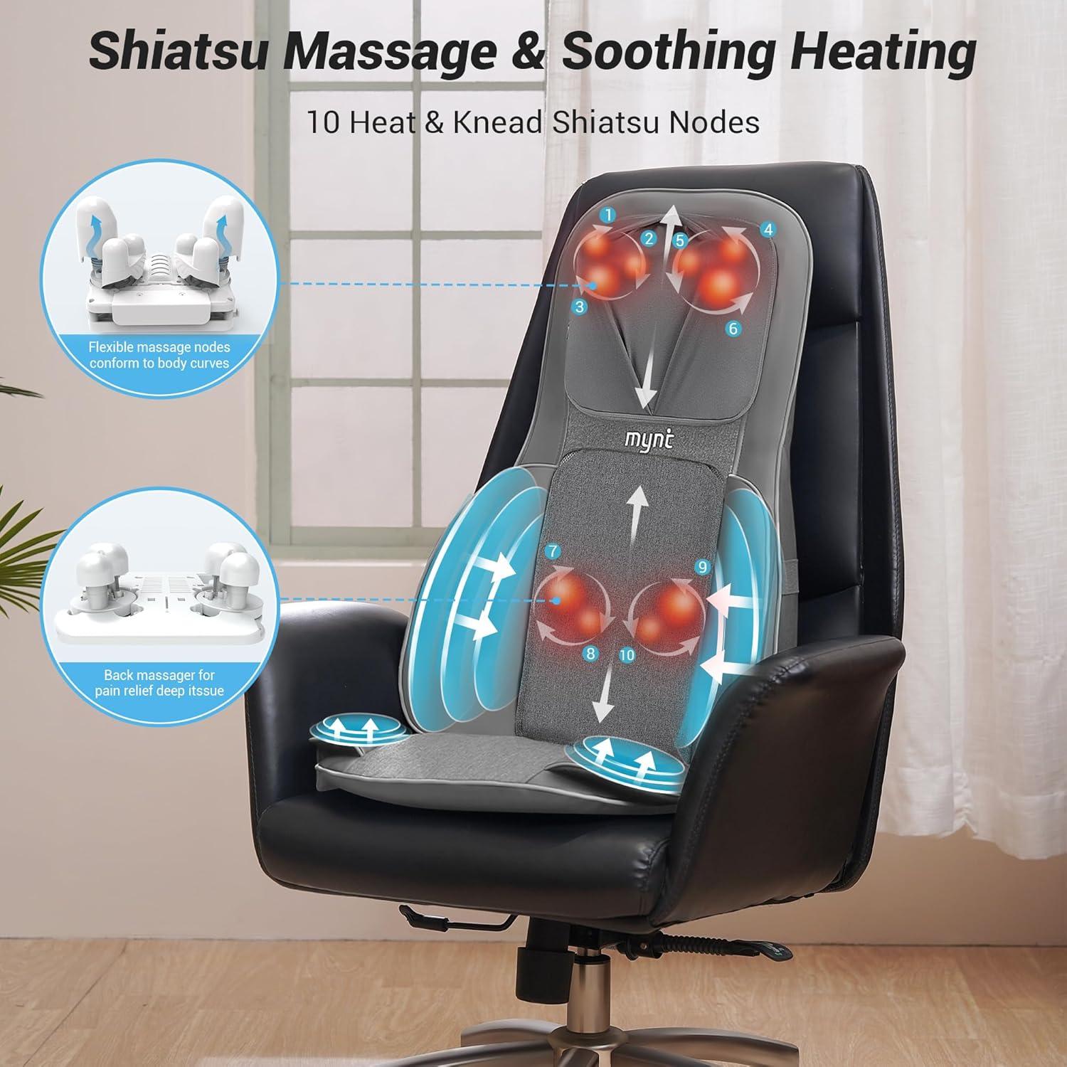 Masajeador Shiatsu 3D Mynt para Espalda y Cuello con Calor