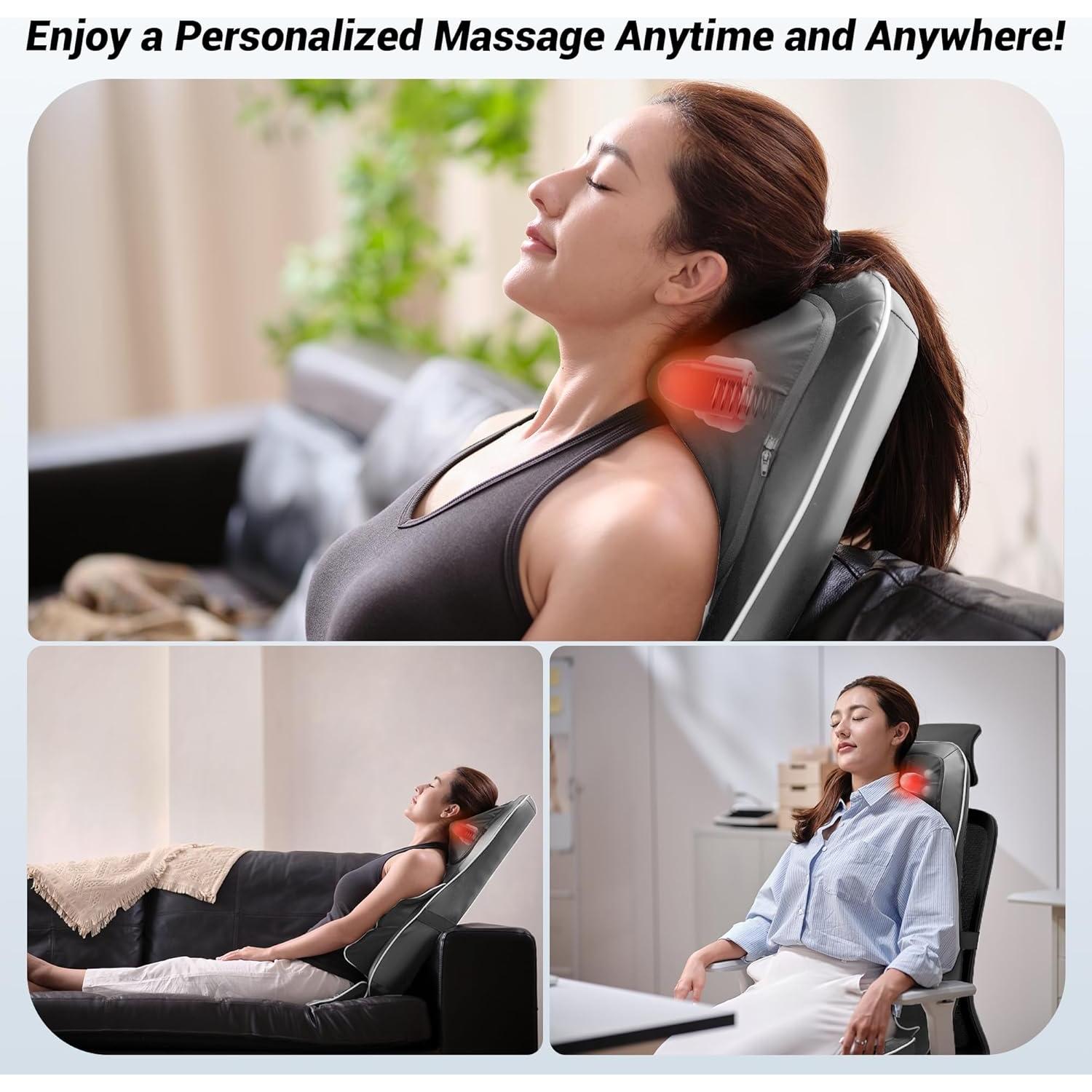 Masajeador Shiatsu 3D Mynt para Espalda y Cuello con Calor