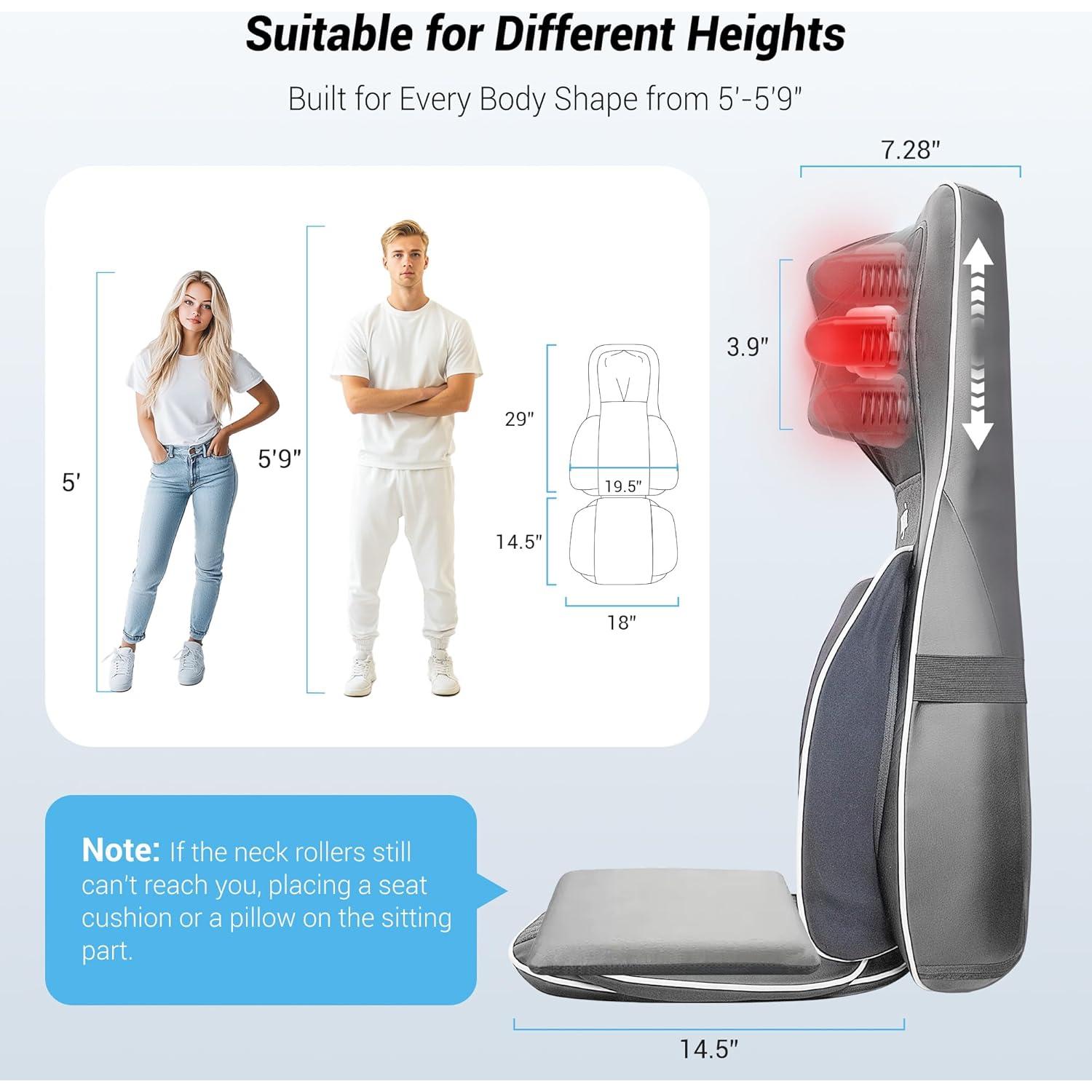 Masajeador Shiatsu 3D Mynt para Espalda y Cuello con Calor