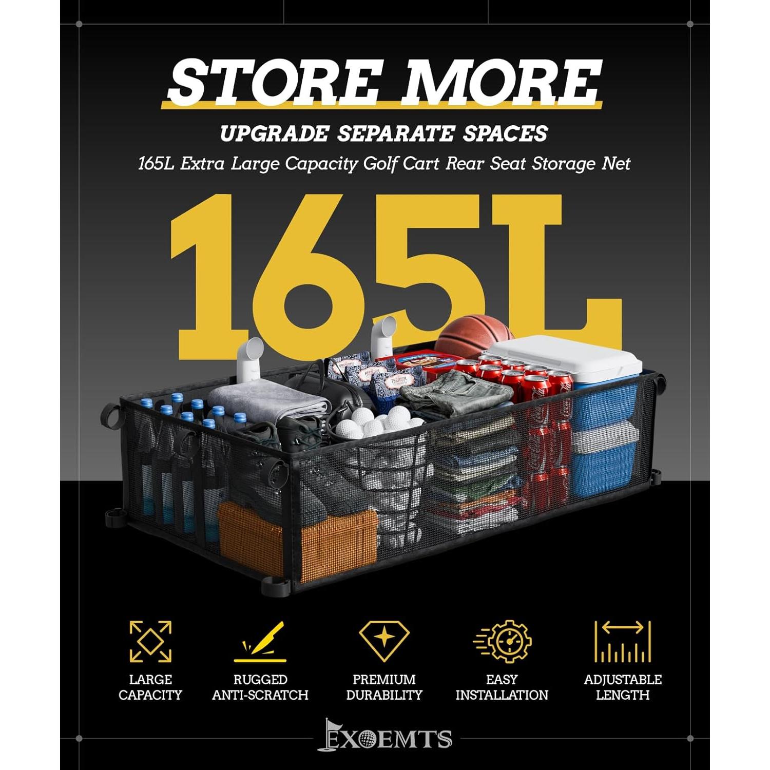 Red de Carga para Carro de Golf EXOEMTS 4 Pasajeros Plegable