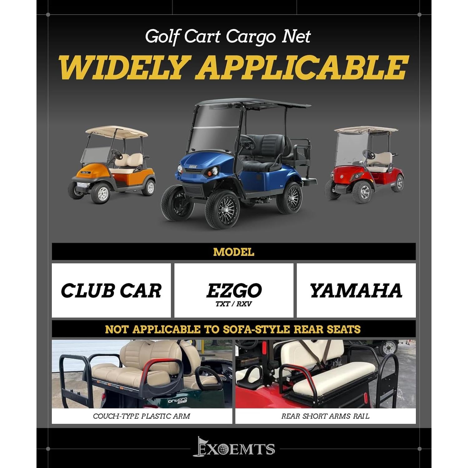 Red de Carga para Carro de Golf EXOEMTS 4 Pasajeros Plegable