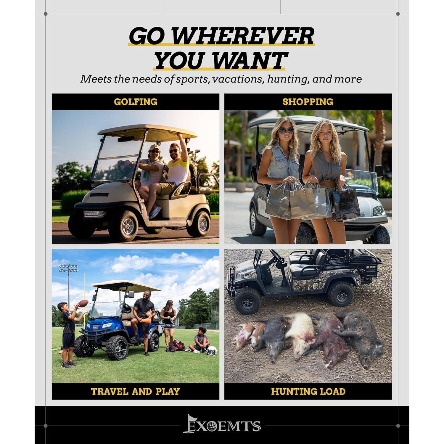 Red de Carga para Carro de Golf EXOEMTS 4 Pasajeros Plegable