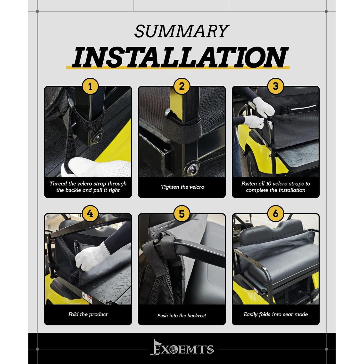 Red de Carga para Carro de Golf EXOEMTS 4 Pasajeros Plegable