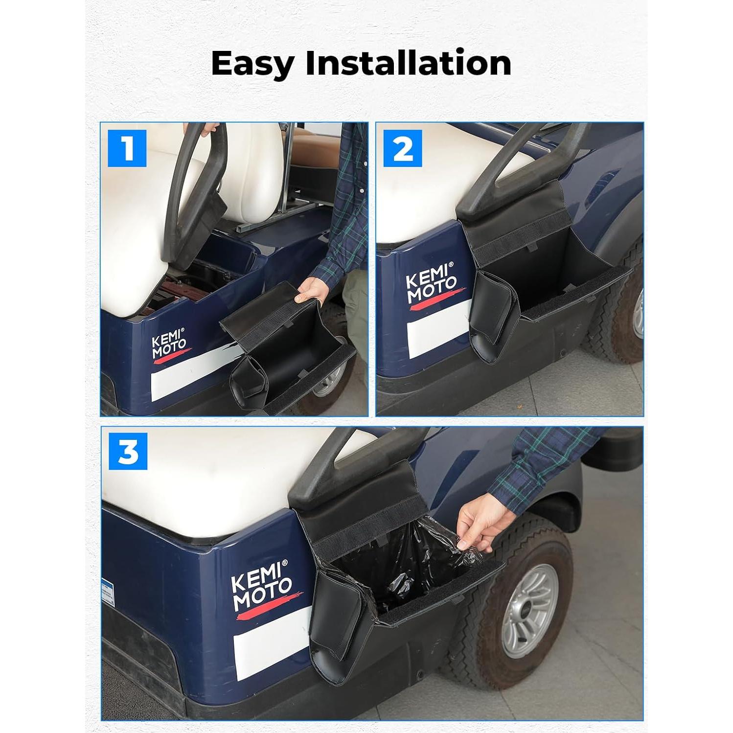 Basurero para Carro de Golf KEMIMOTO con Portavasos y Almacenamiento