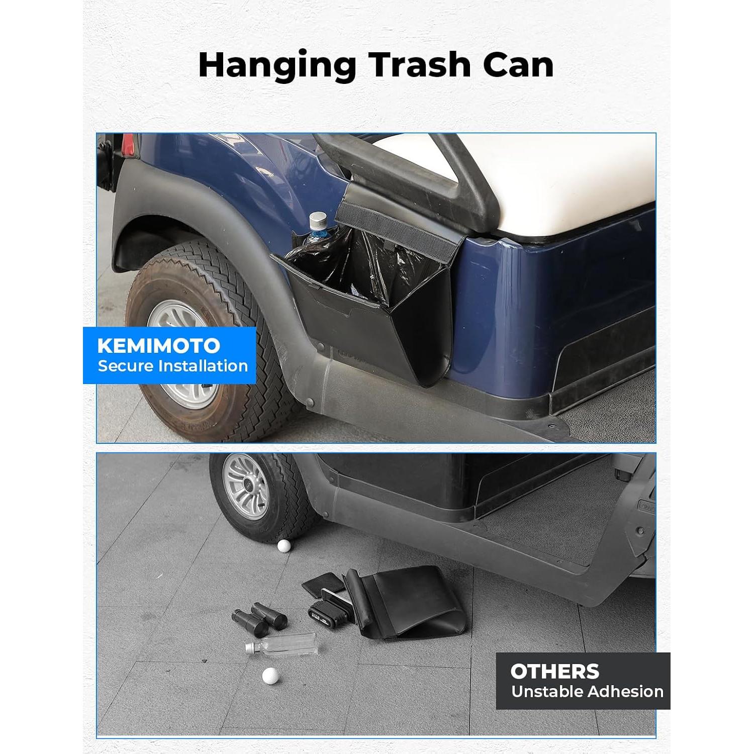 Basurero para Carro de Golf KEMIMOTO con Portavasos y Almacenamiento