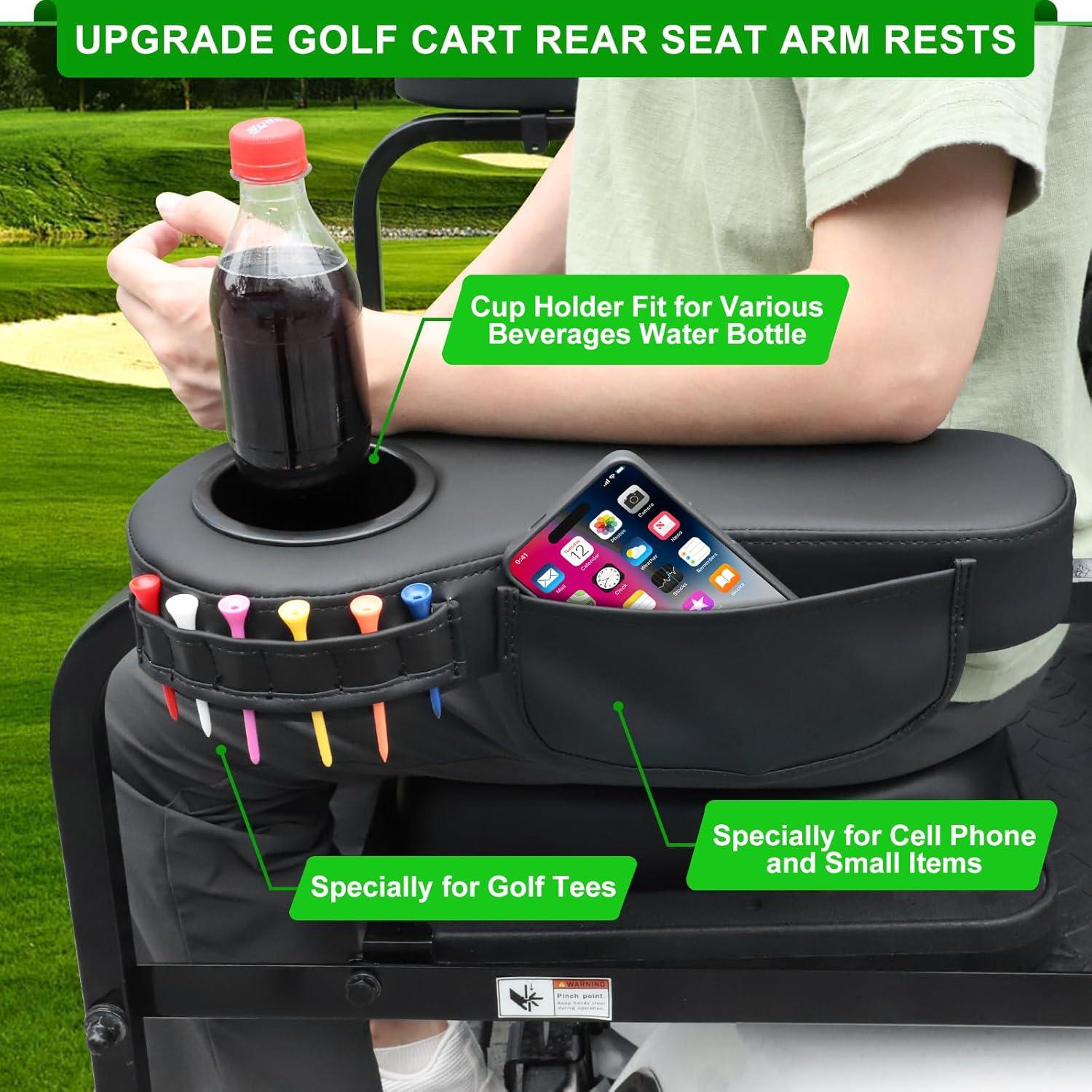 Reposabrazos Trasero iLSKW para Carro de Golf con Soporte para Vaso