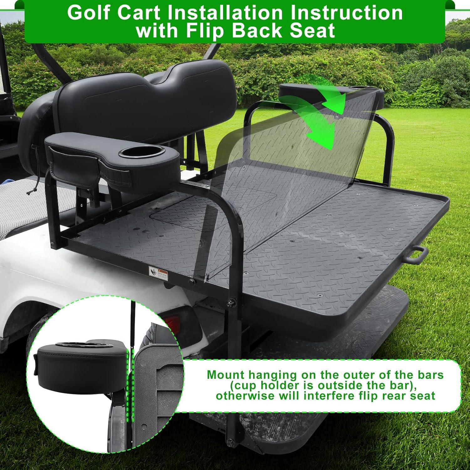 Reposabrazos Trasero iLSKW para Carro de Golf con Soporte para Vaso