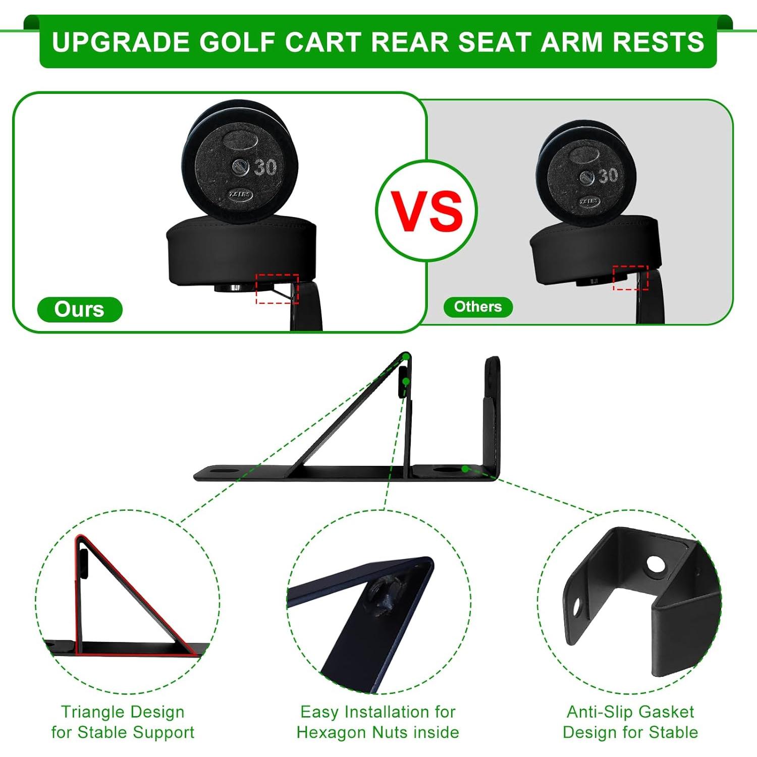 Reposabrazos Trasero iLSKW para Carro de Golf con Soporte para Vaso