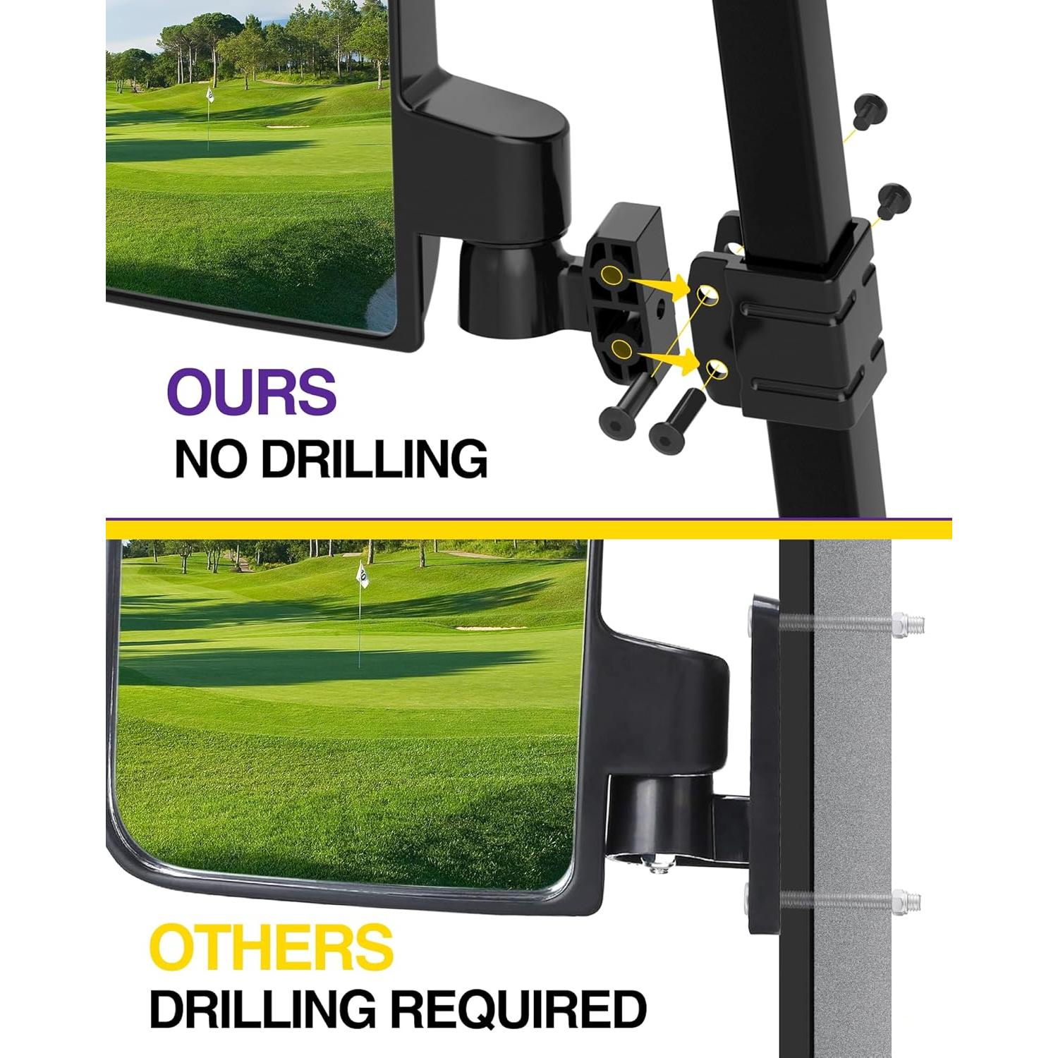 Espejos Laterales Plegables HOWBOW para Carritos de Golf