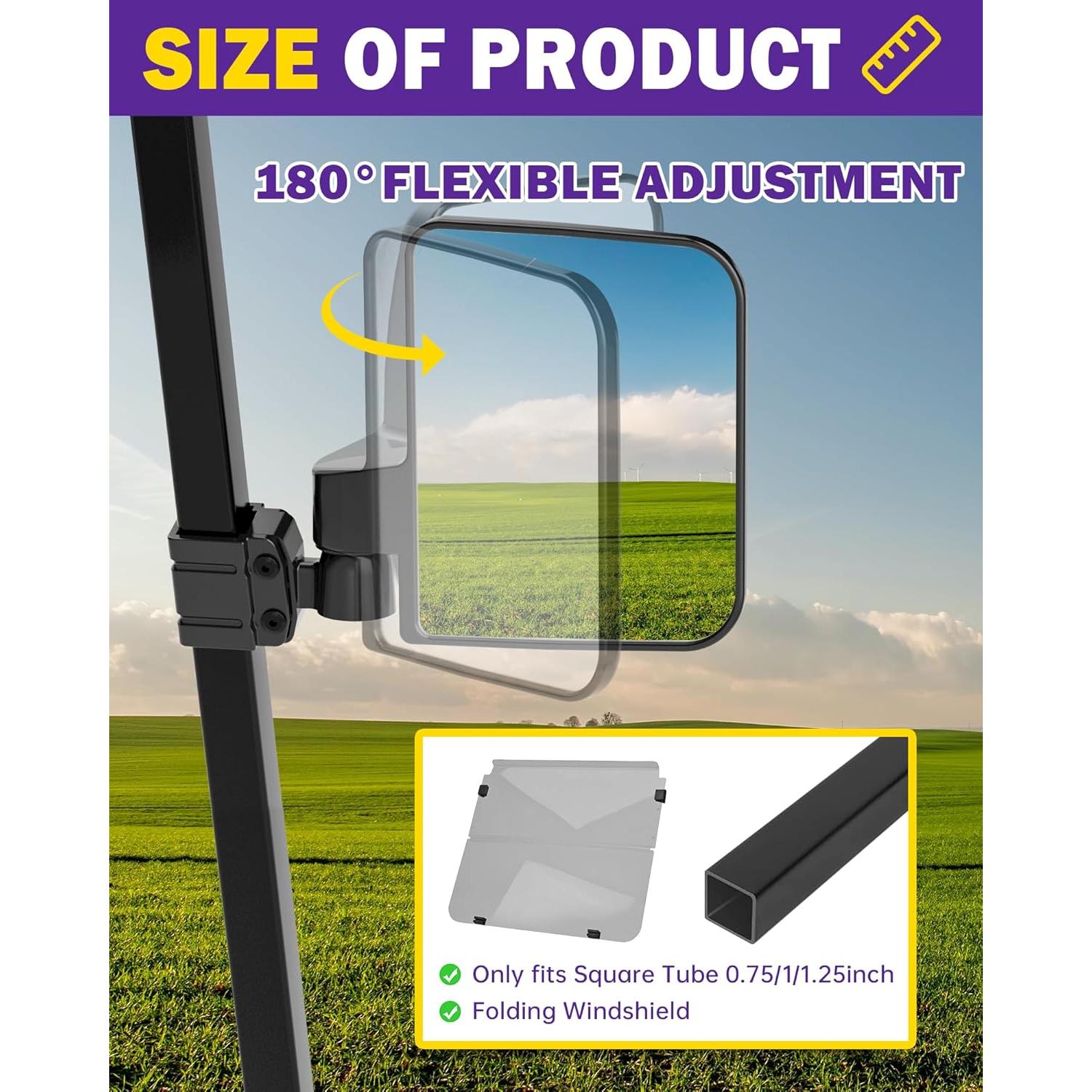 Espejos Laterales Plegables HOWBOW para Carritos de Golf