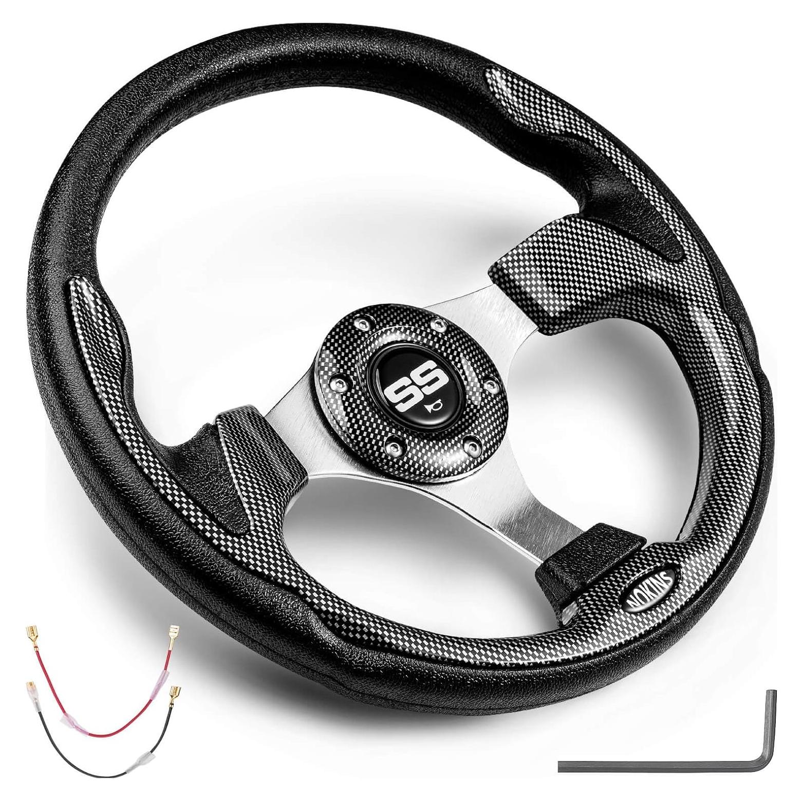 Volante Universal NOKINS 12.5" para Carro de Golf Fibra Carbono