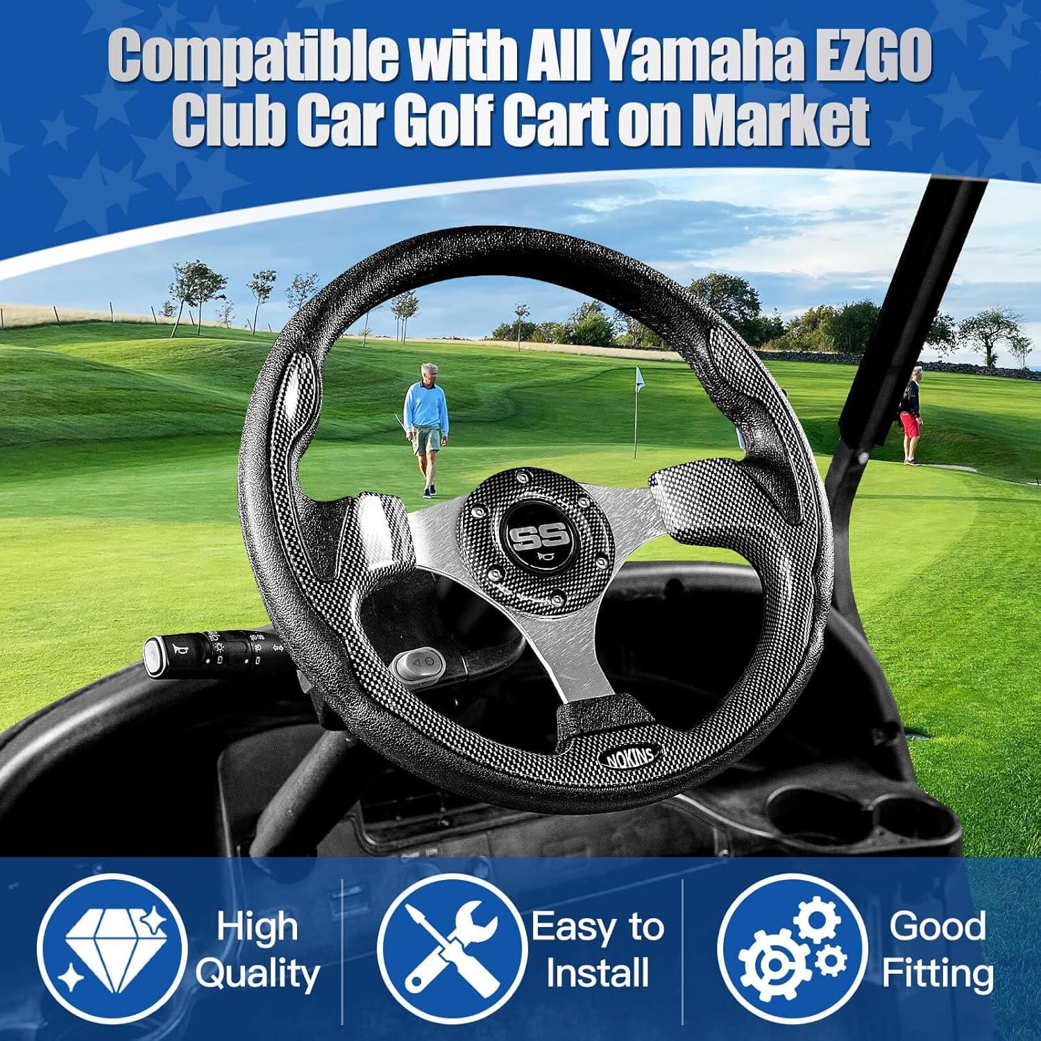 Volante Universal NOKINS 12.5" para Carro de Golf Fibra Carbono