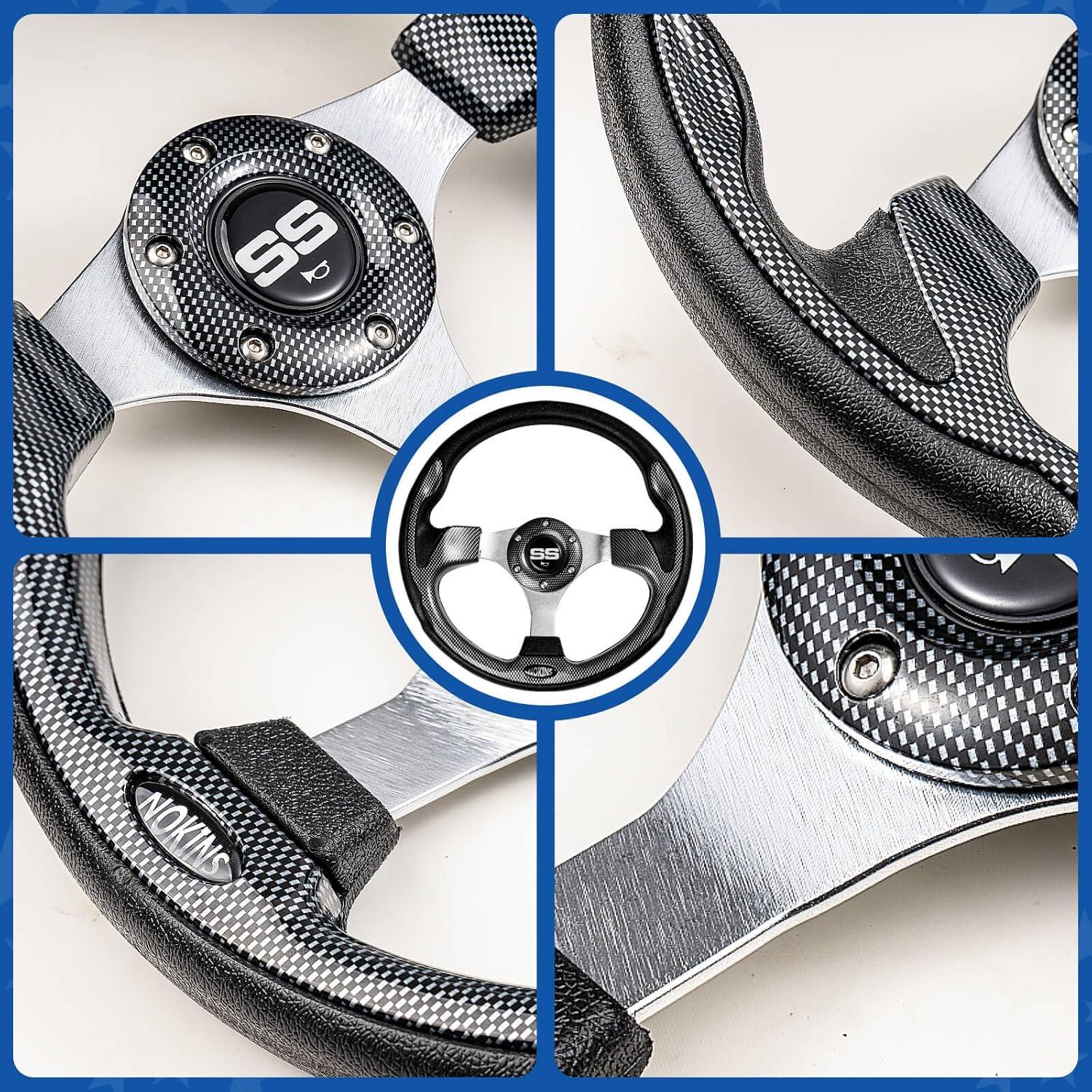 Volante Universal NOKINS 12.5" para Carro de Golf Fibra Carbono